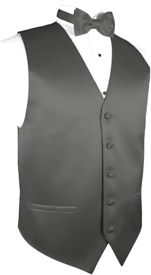 Men's Solid Formal Waistcoat Tuxedo Dress Vest Bow Tie Set for Suit or Tuxedo