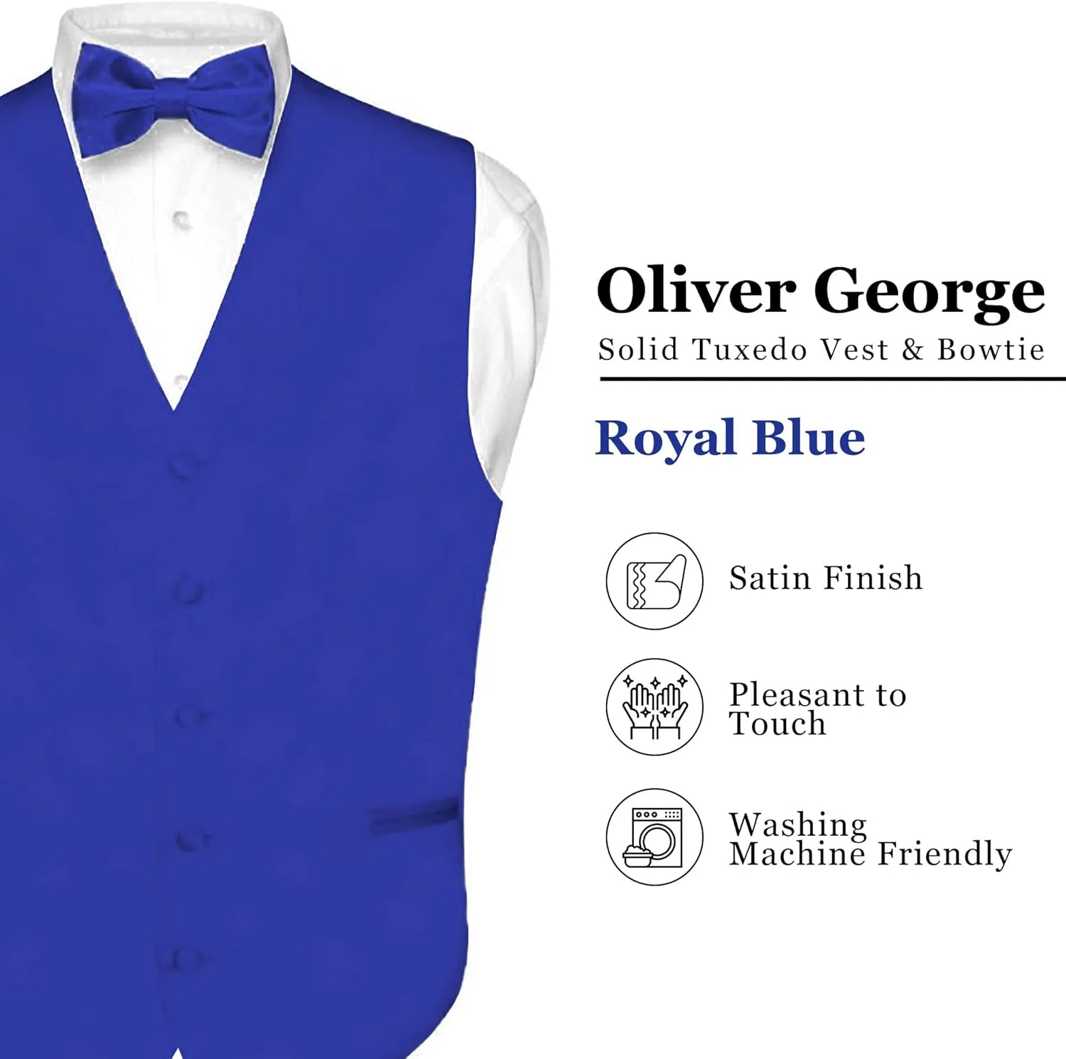 Men's Solid Formal Waistcoat Tuxedo Dress Vest Bow Tie Set for Suit or Tuxedo