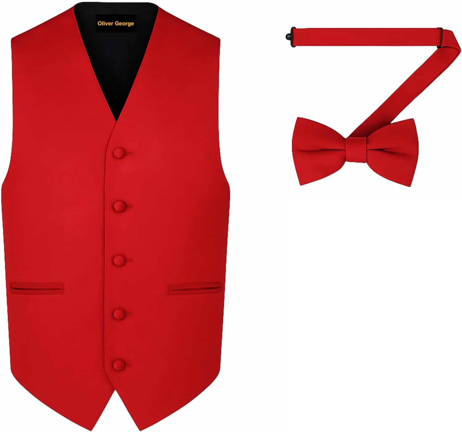 Men's Solid Formal Waistcoat Tuxedo Dress Vest Bow Tie Set for Suit or Tuxedo