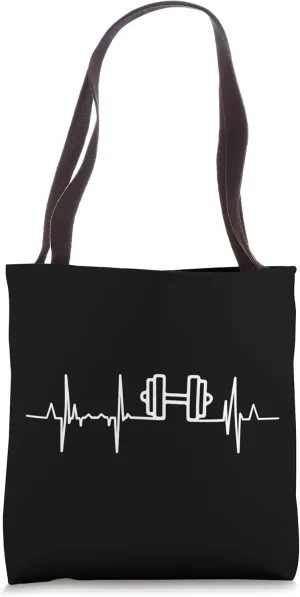 My Heart Beats For Fitness Bodybuilder Heart Line Tote Bag