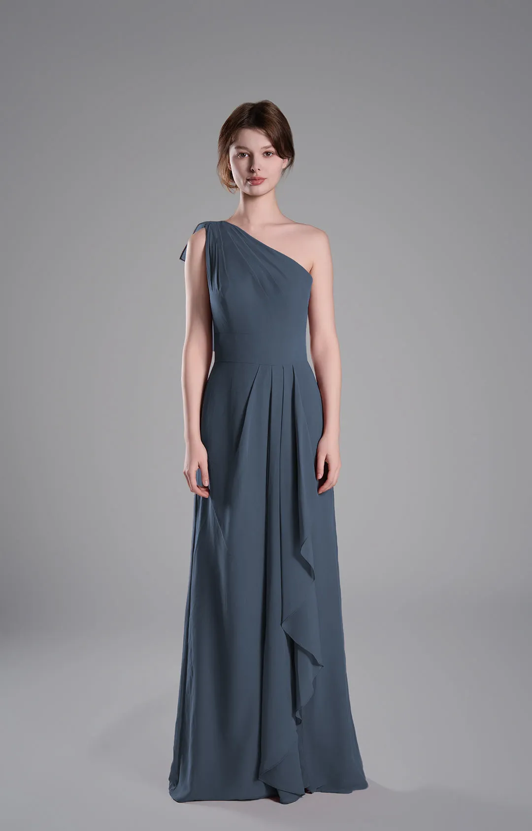 One-Shoulder Layered Drapes Flowing Mini Dresses