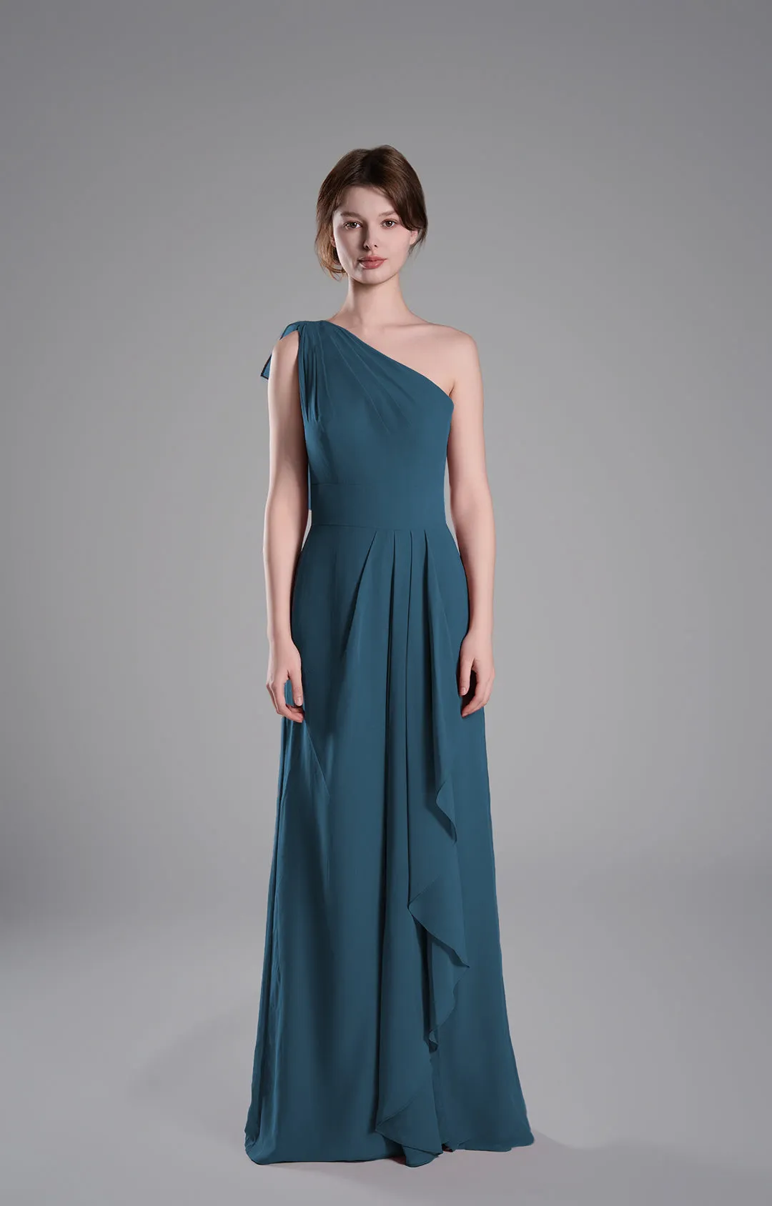 One-Shoulder Layered Drapes Flowing Mini Dresses