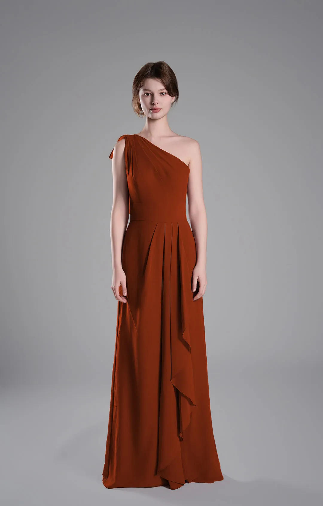 One-Shoulder Layered Drapes Flowing Mini Dresses
