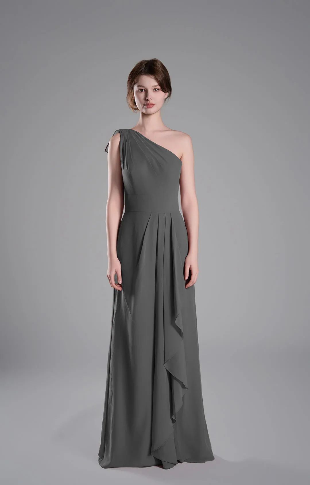 One-Shoulder Layered Drapes Flowing Mini Dresses