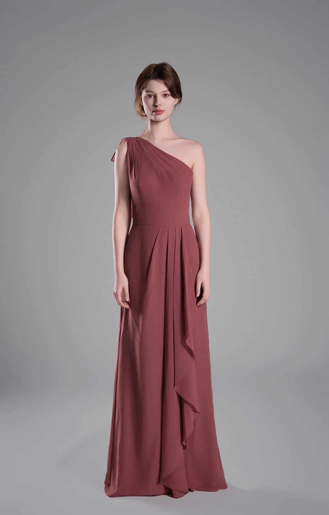 One-Shoulder Layered Drapes Flowing Mini Dresses