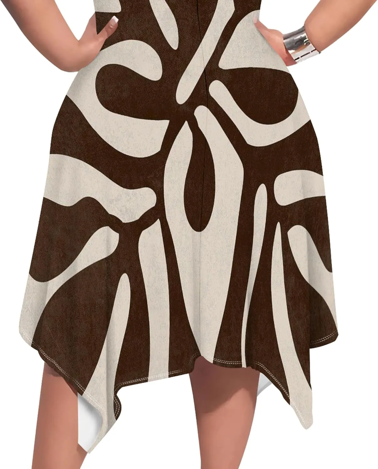 Oversize Tshirt Dress for Women Summer Printing Casual Plus Size Crewneck Short Sleeves Midi Tunic Dress with Pockets