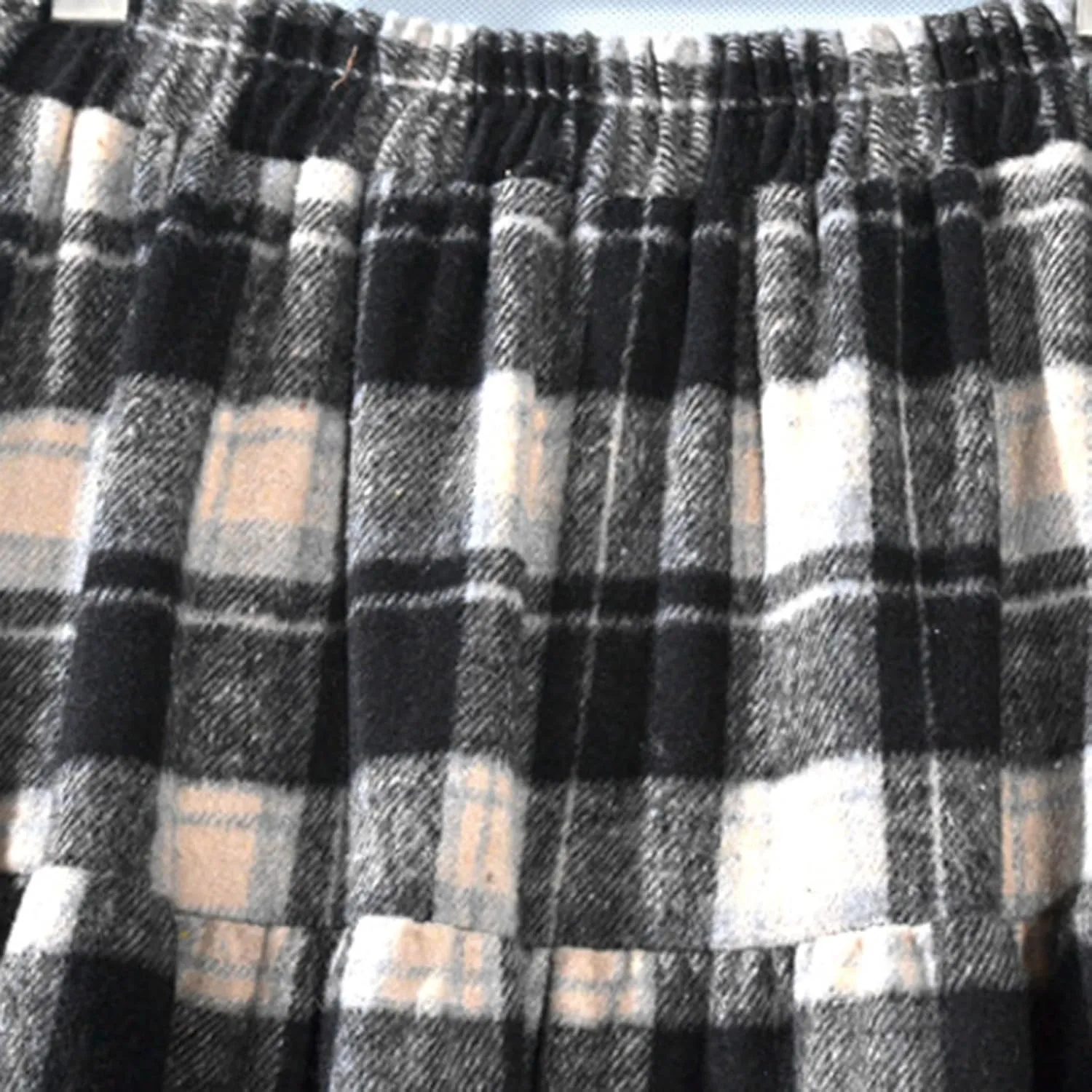 Plaid Skirt for Womens Elastic High Waisted A-Line Pleated Long Skirts 2025 Fashion Loose Vintage Knee Length Skirts