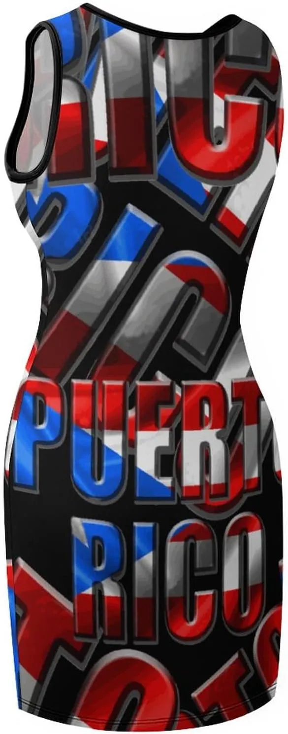 Puerto Rico Flag Jumpsuit Casual for Women Spring Summer Party Clothes