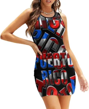 Puerto Rico Flag Jumpsuit Casual for Women Spring Summer Party Clothes