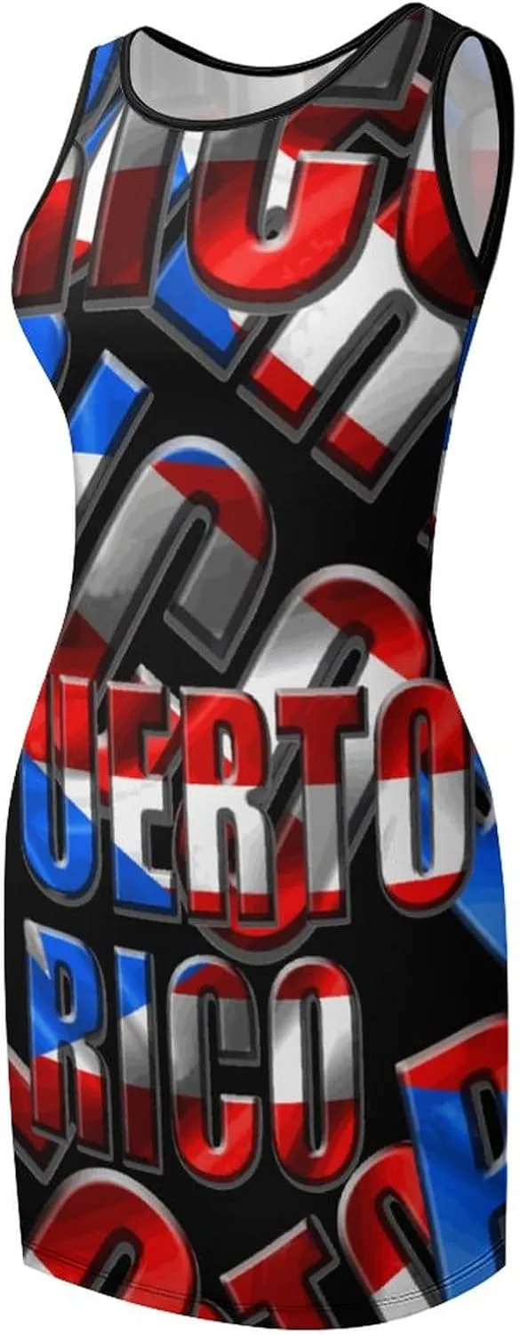 Puerto Rico Flag Jumpsuit Casual for Women Spring Summer Party Clothes