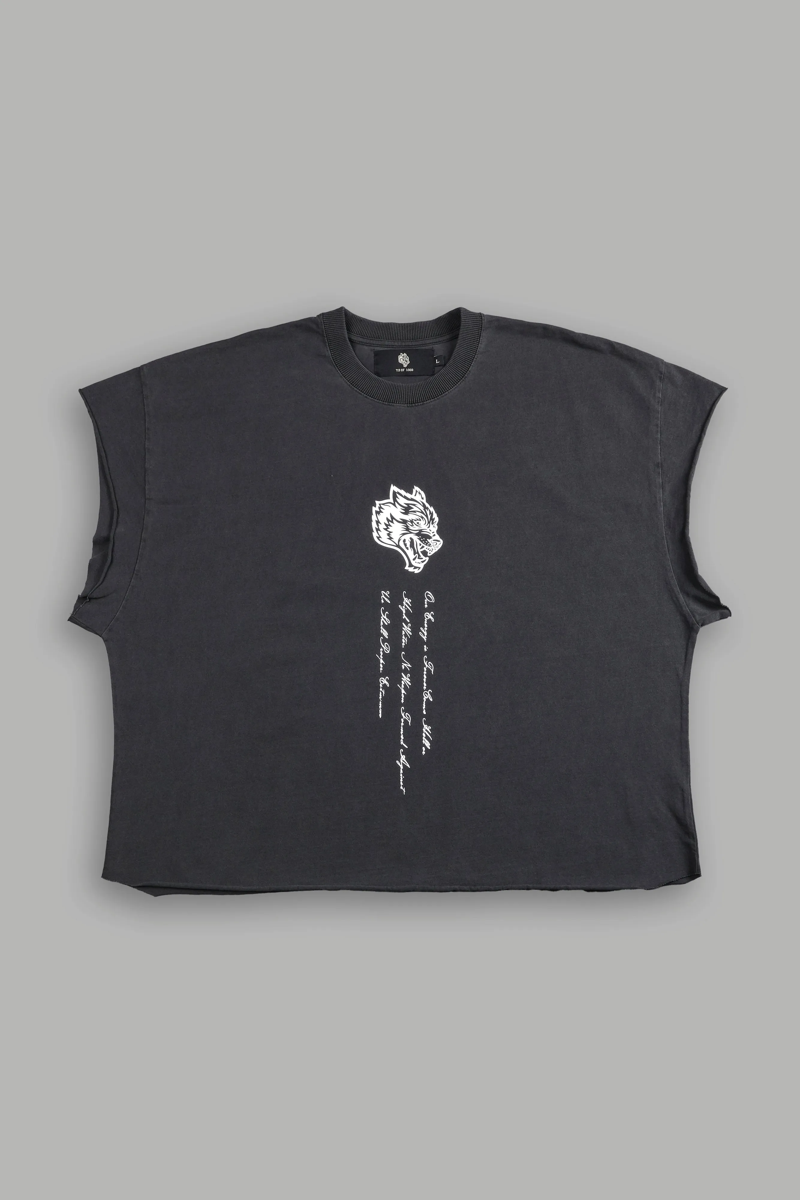 Ragnarok "Grunge" Cut Off Tee in Wolf Gray