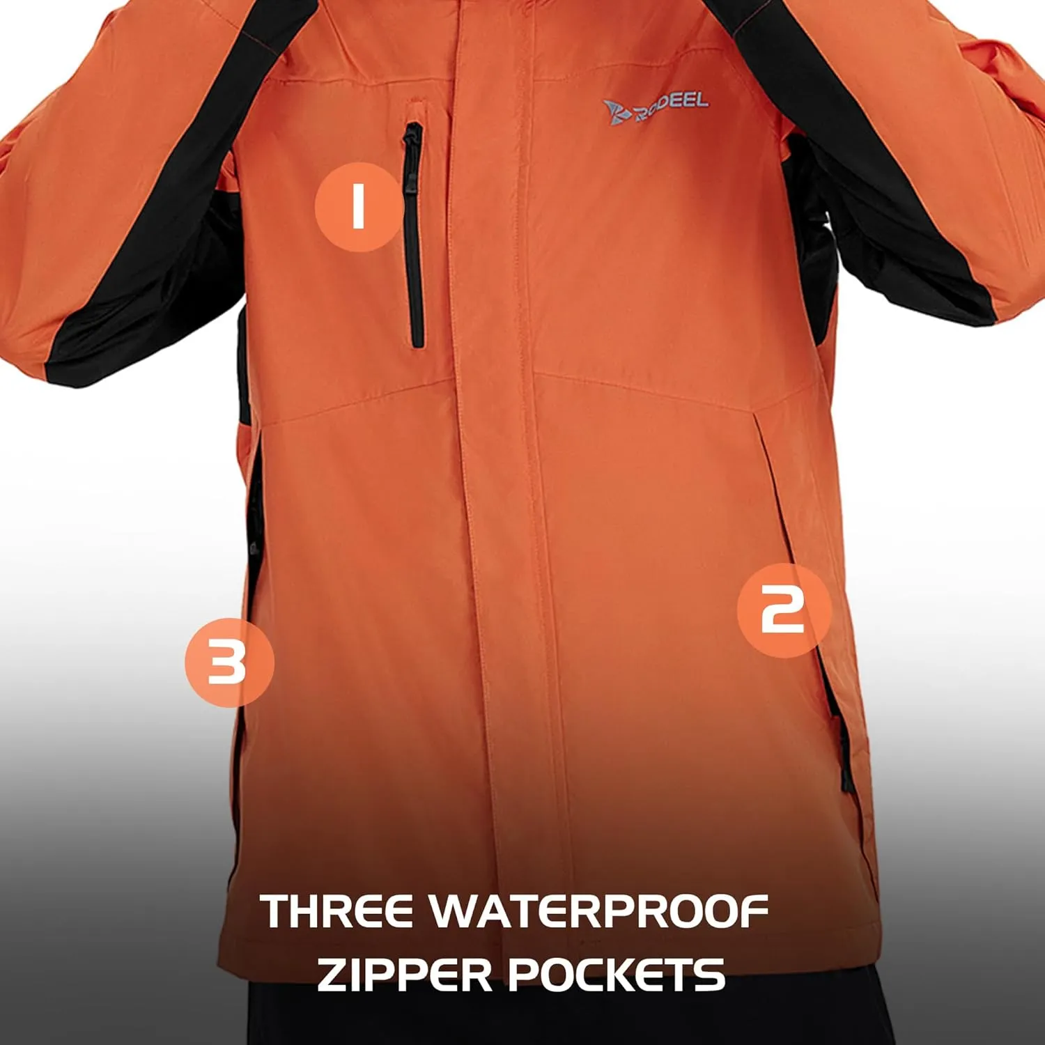 Rodeel Waterproof Fishing Rain Coat and Pant Suit for Men Outdoor Hiking (Rain Gear Jacket & Trouser Suit)