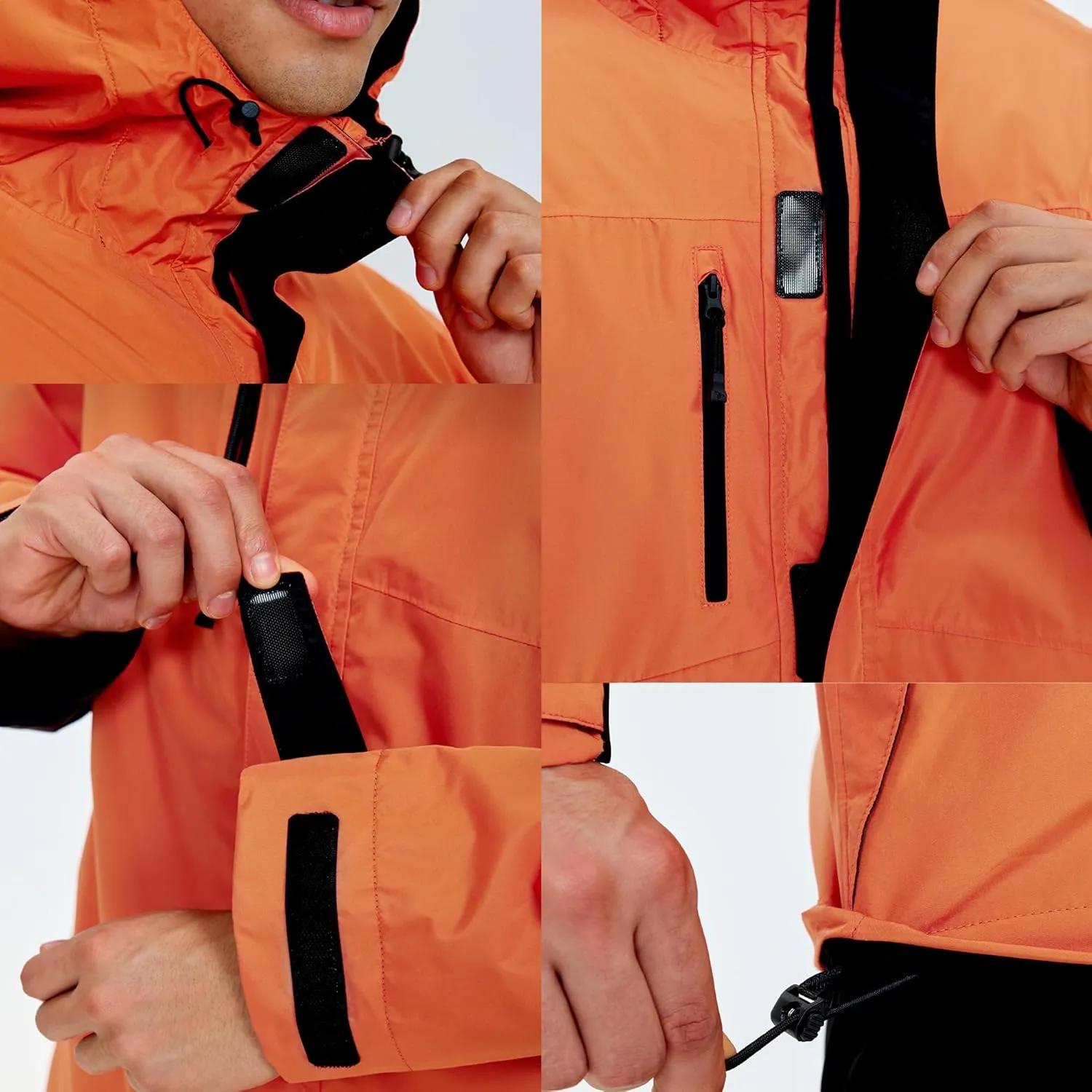 Rodeel Waterproof Fishing Rain Coat and Pant Suit for Men Outdoor Hiking (Rain Gear Jacket & Trouser Suit)
