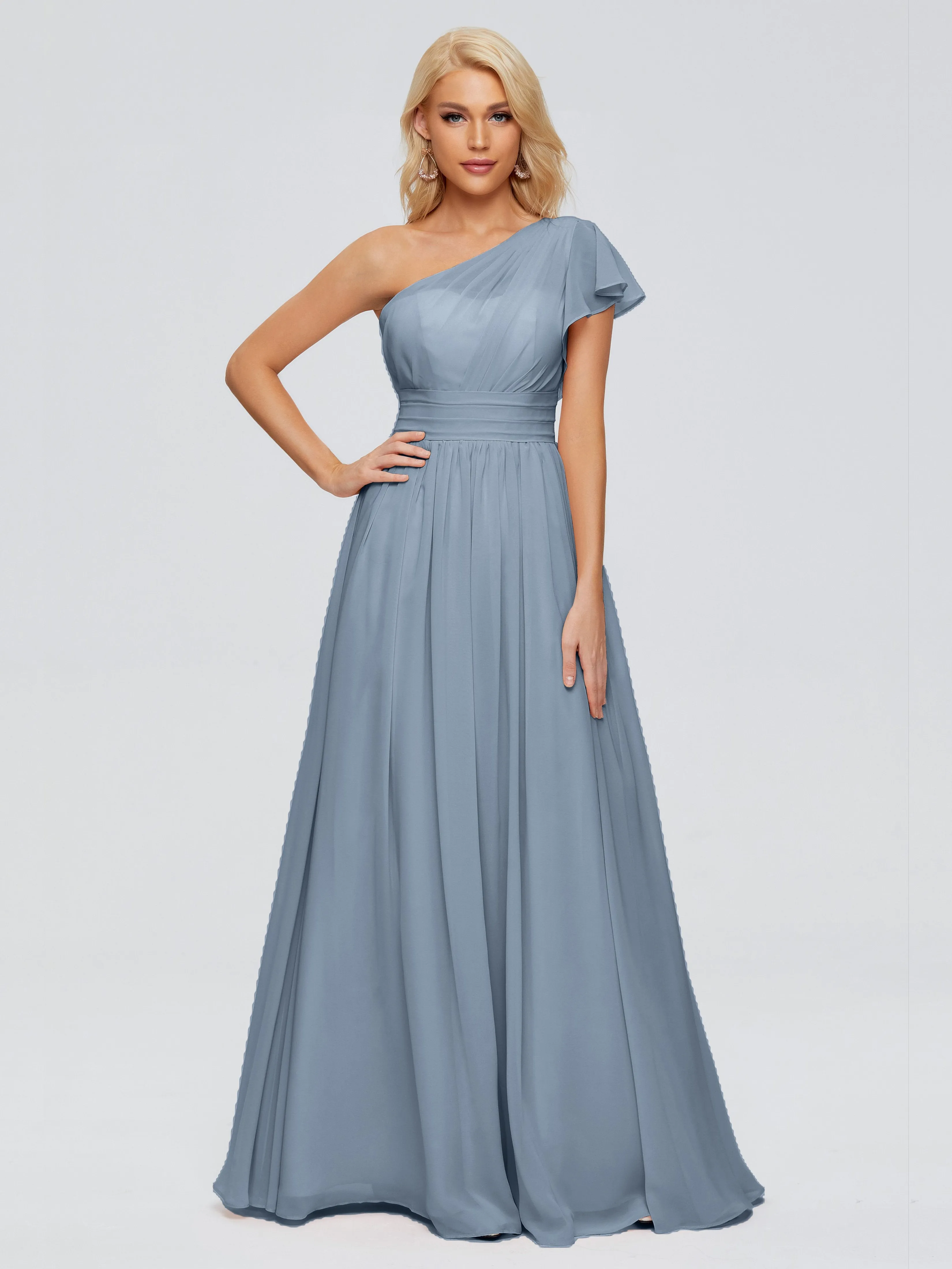 Rylee One Shoulder Chiffon Bridesmaid Dresses