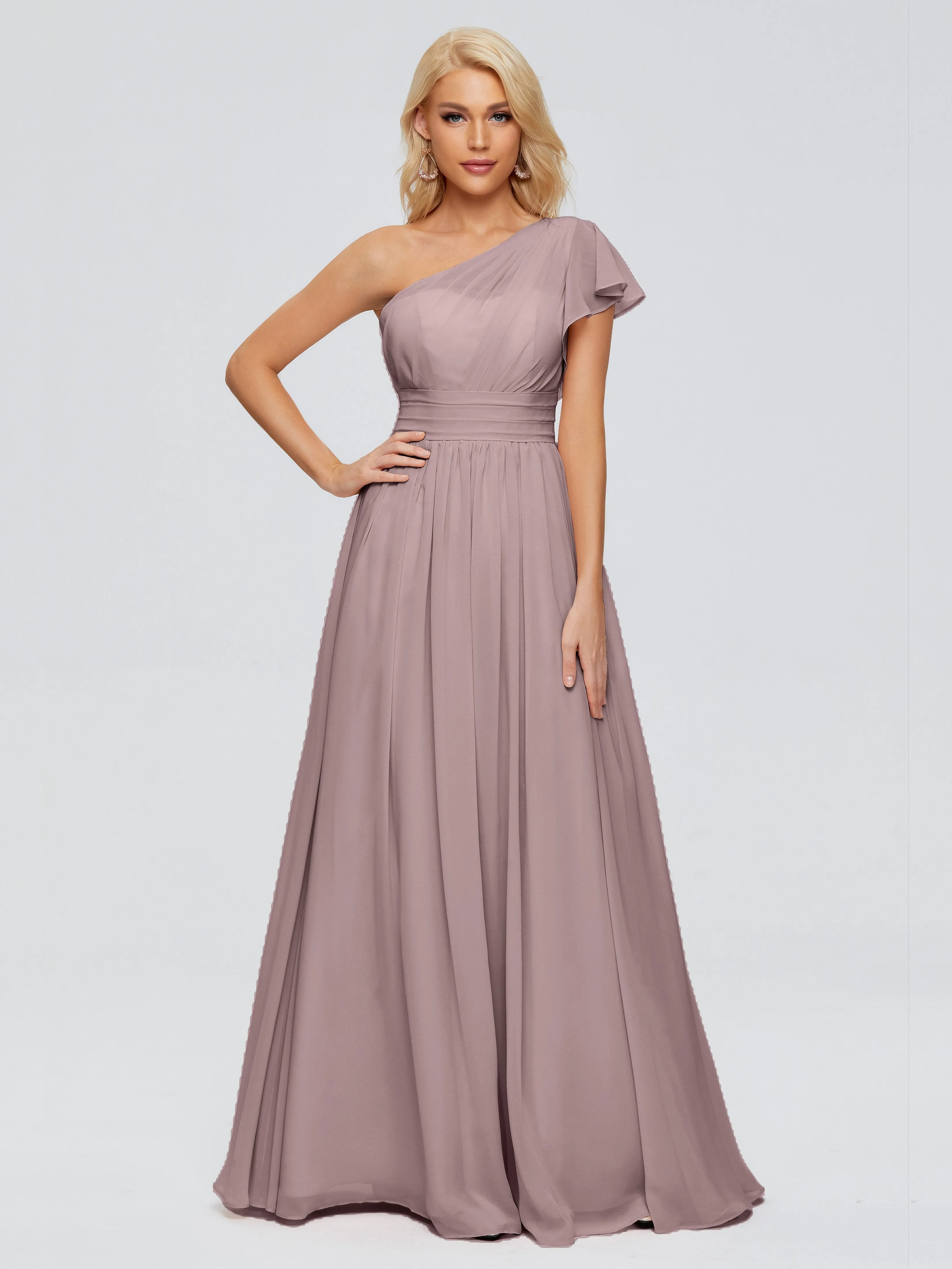Rylee One Shoulder Chiffon Bridesmaid Dresses