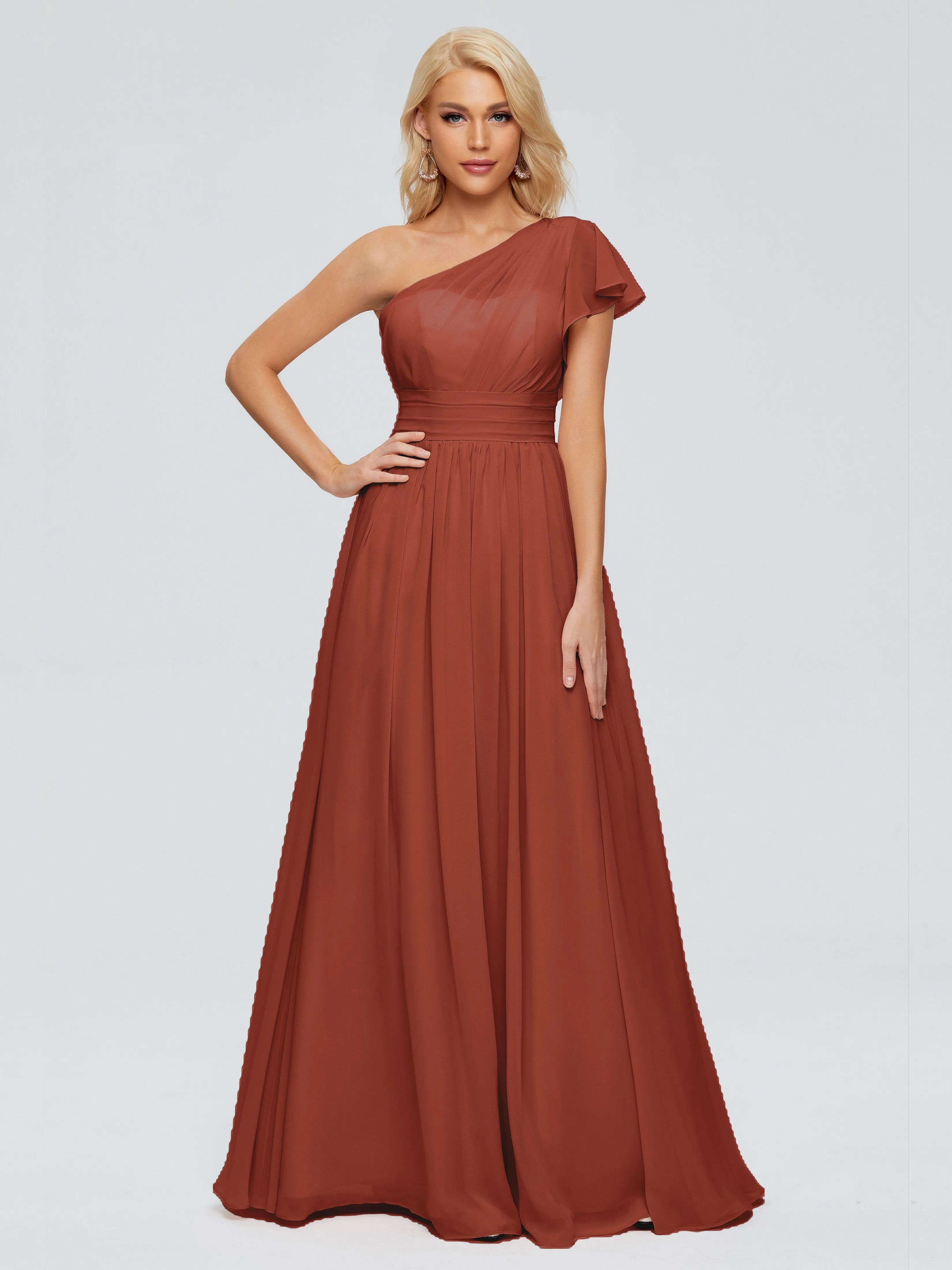 Rylee One Shoulder Chiffon Bridesmaid Dresses