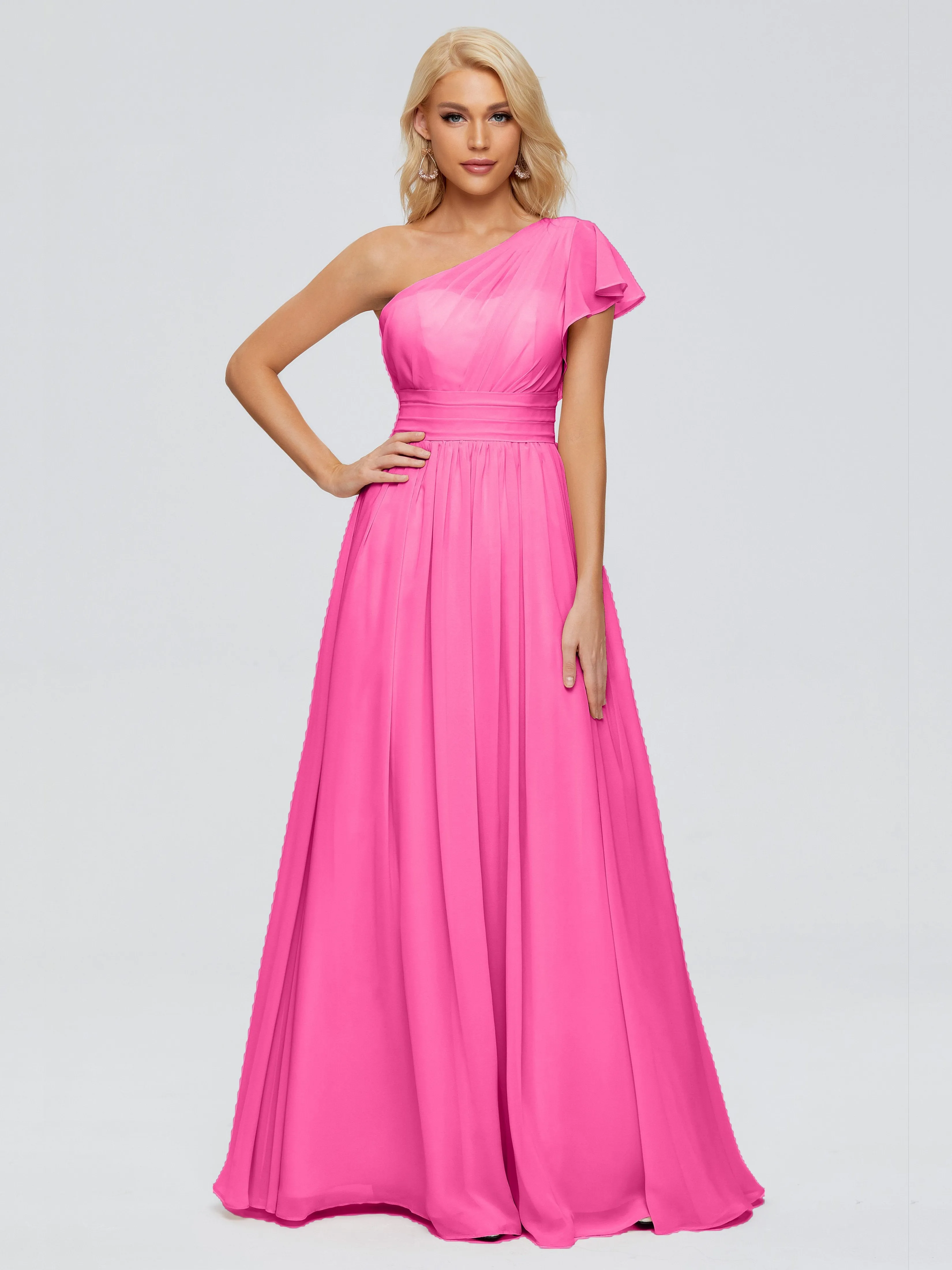 Rylee One Shoulder Chiffon Bridesmaid Dresses