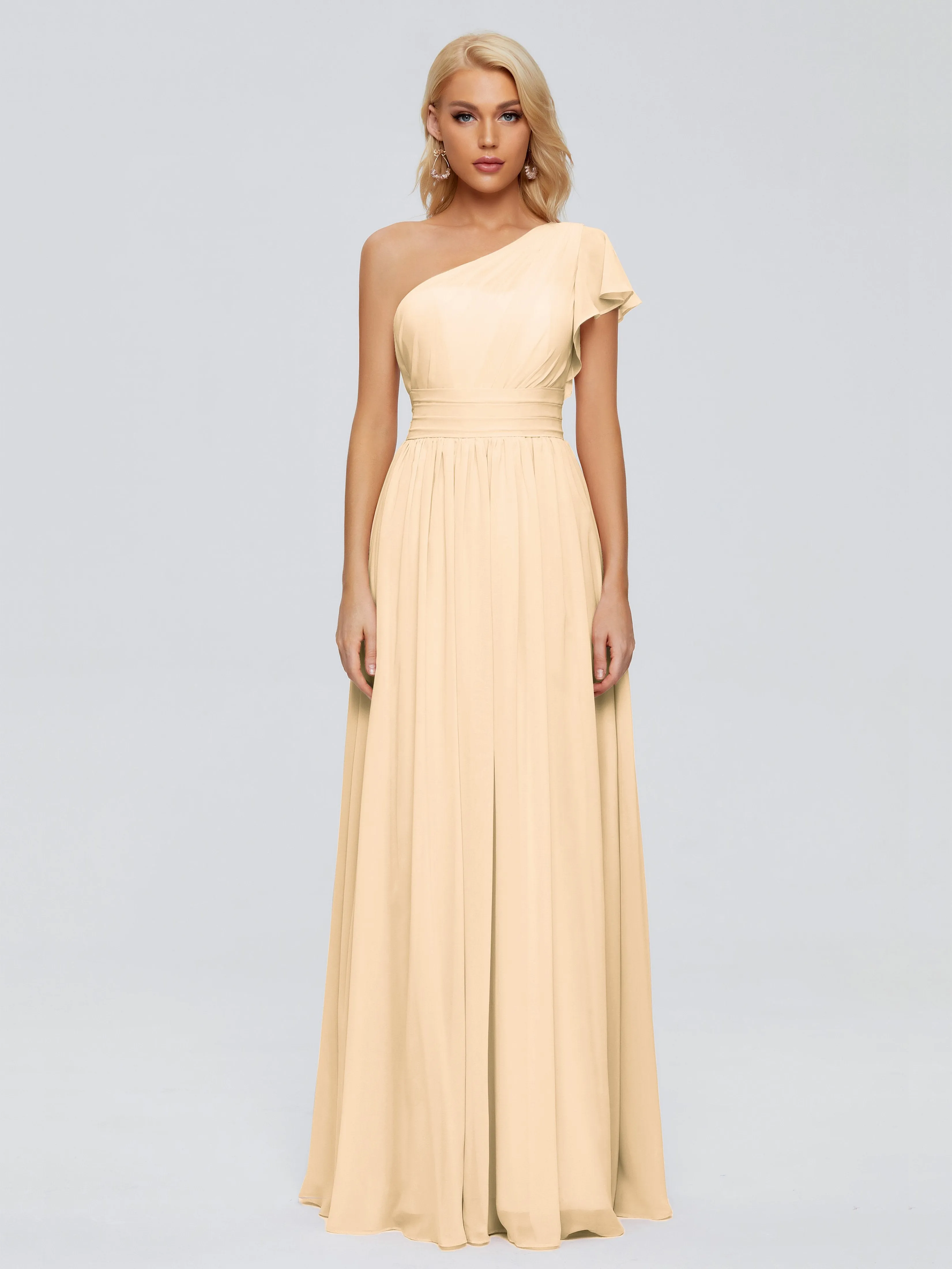Rylee One Shoulder Chiffon Bridesmaid Dresses
