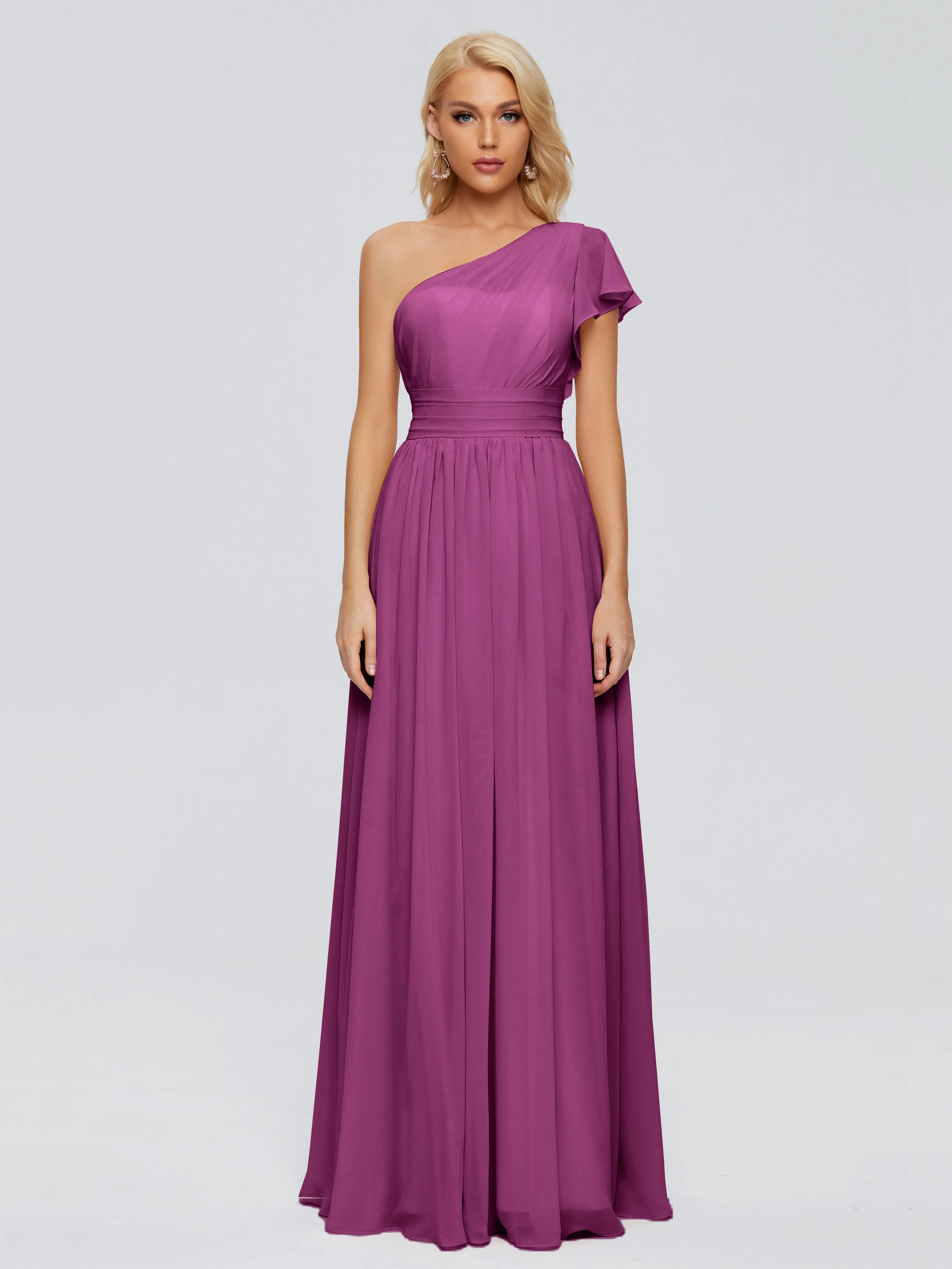 Rylee One Shoulder Chiffon Bridesmaid Dresses