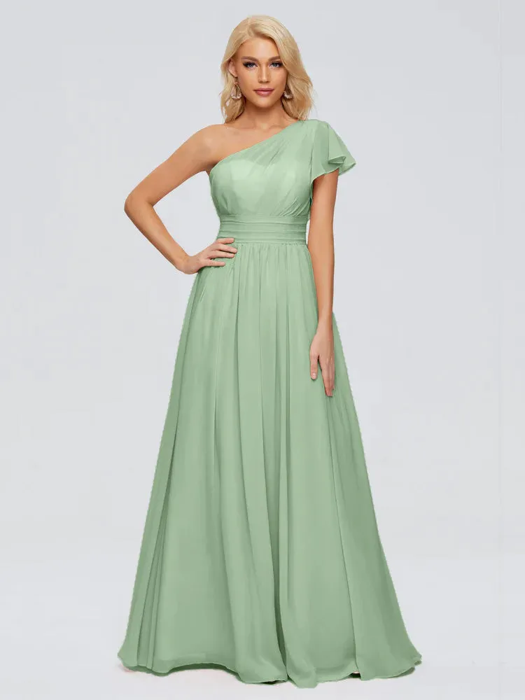 Rylee One Shoulder Chiffon Bridesmaid Dresses