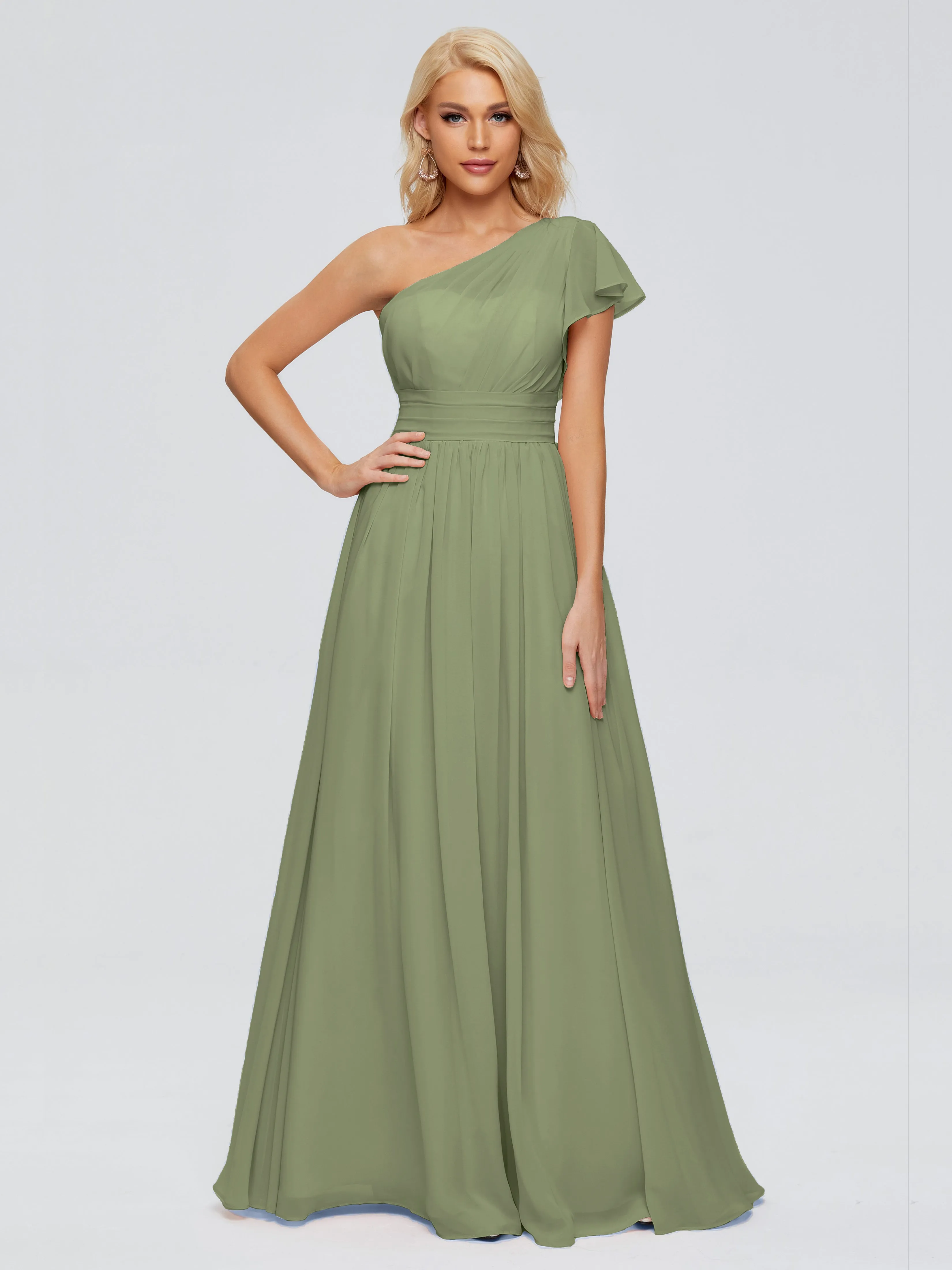 Rylee One Shoulder Chiffon Bridesmaid Dresses