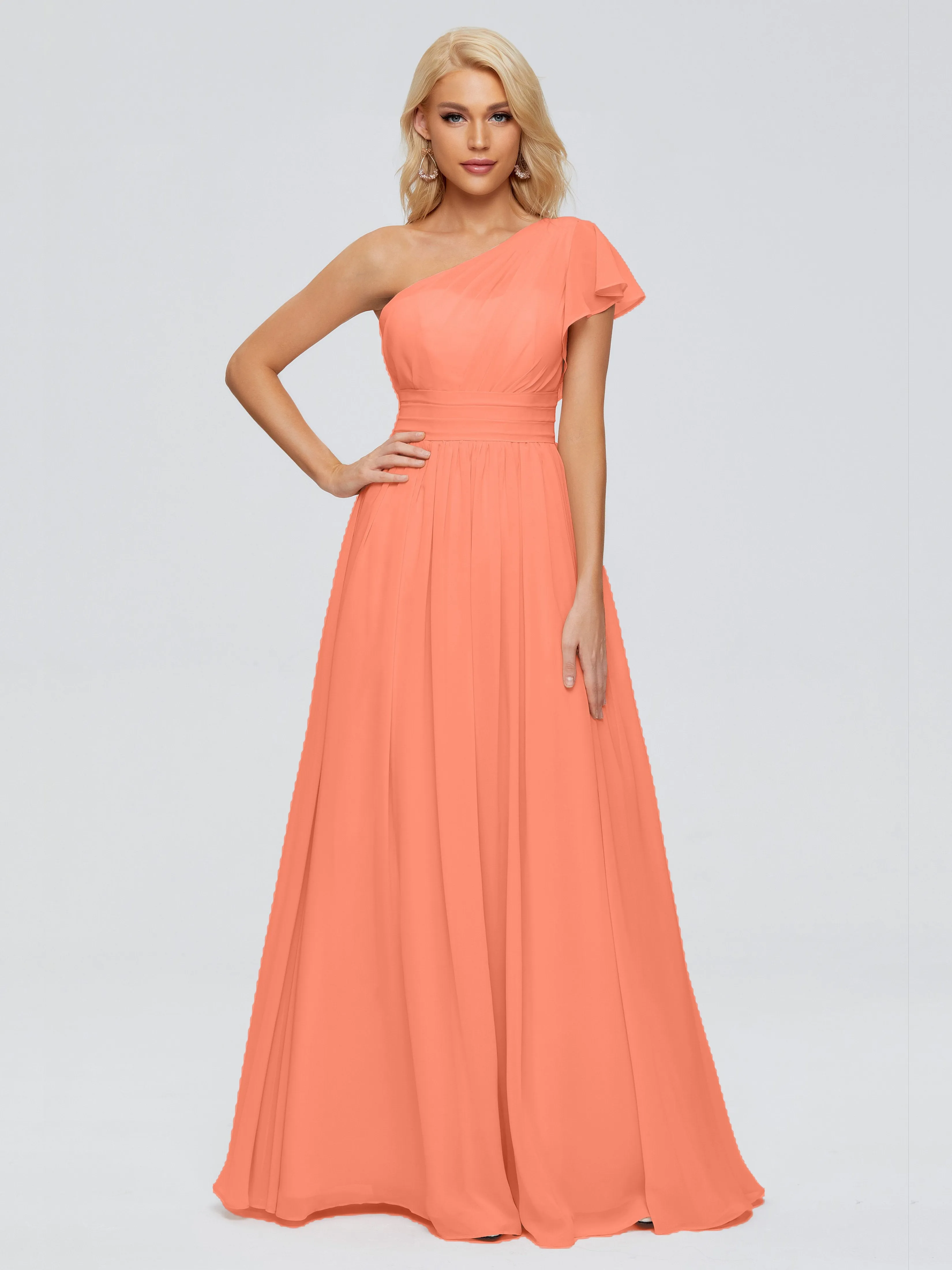 Rylee One Shoulder Chiffon Bridesmaid Dresses