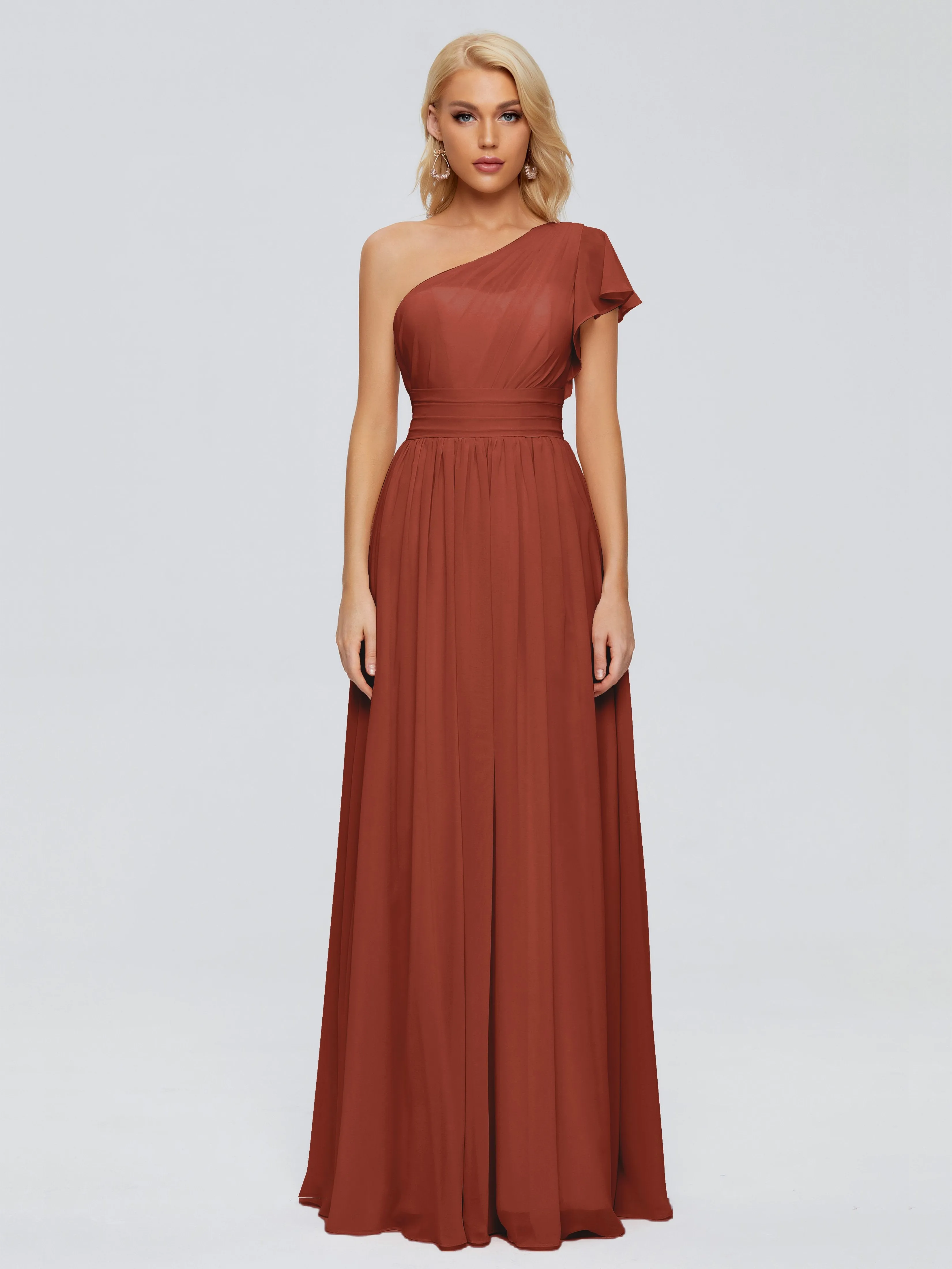 Rylee One Shoulder Chiffon Bridesmaid Dresses