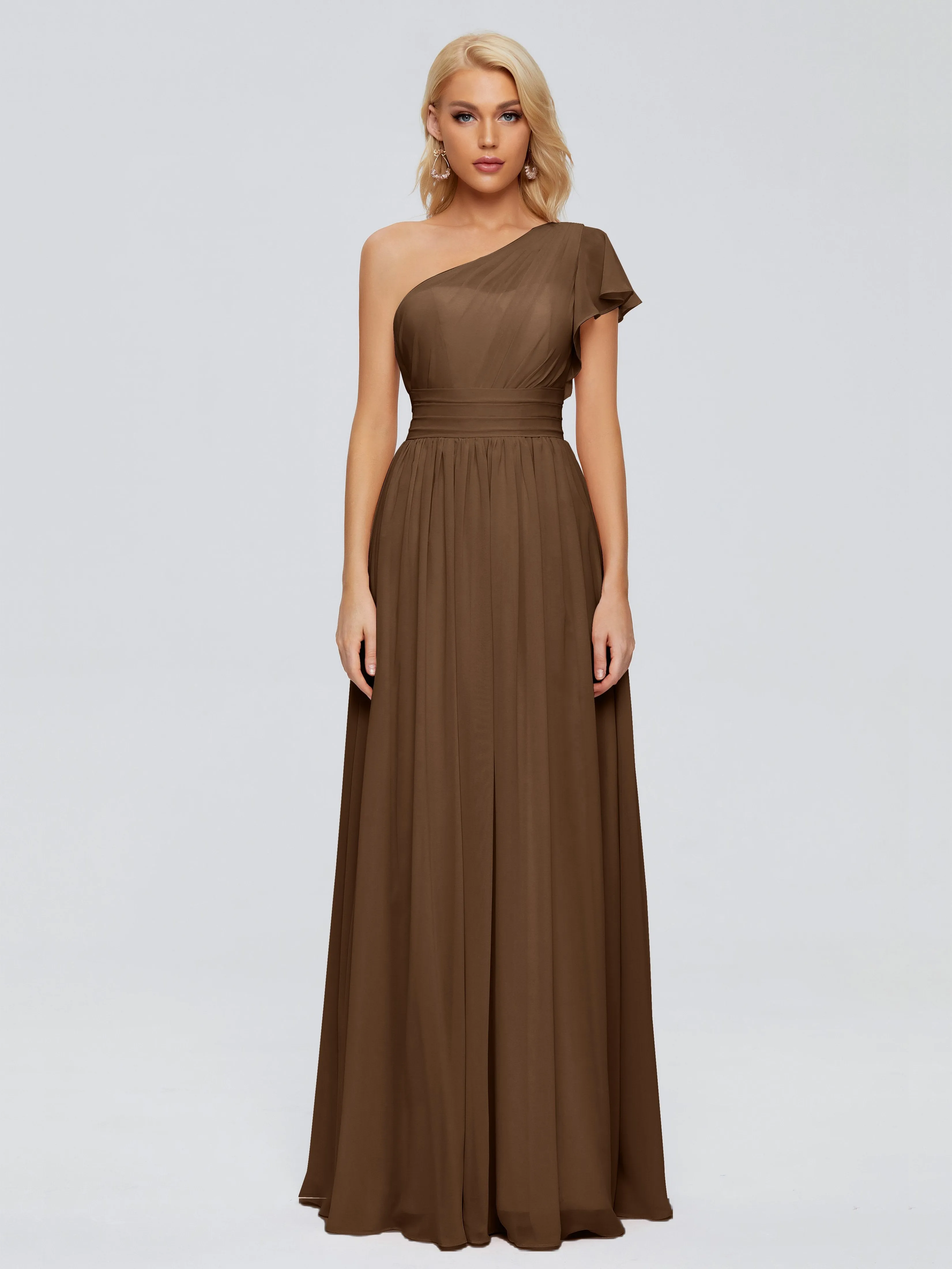 Rylee One Shoulder Chiffon Bridesmaid Dresses