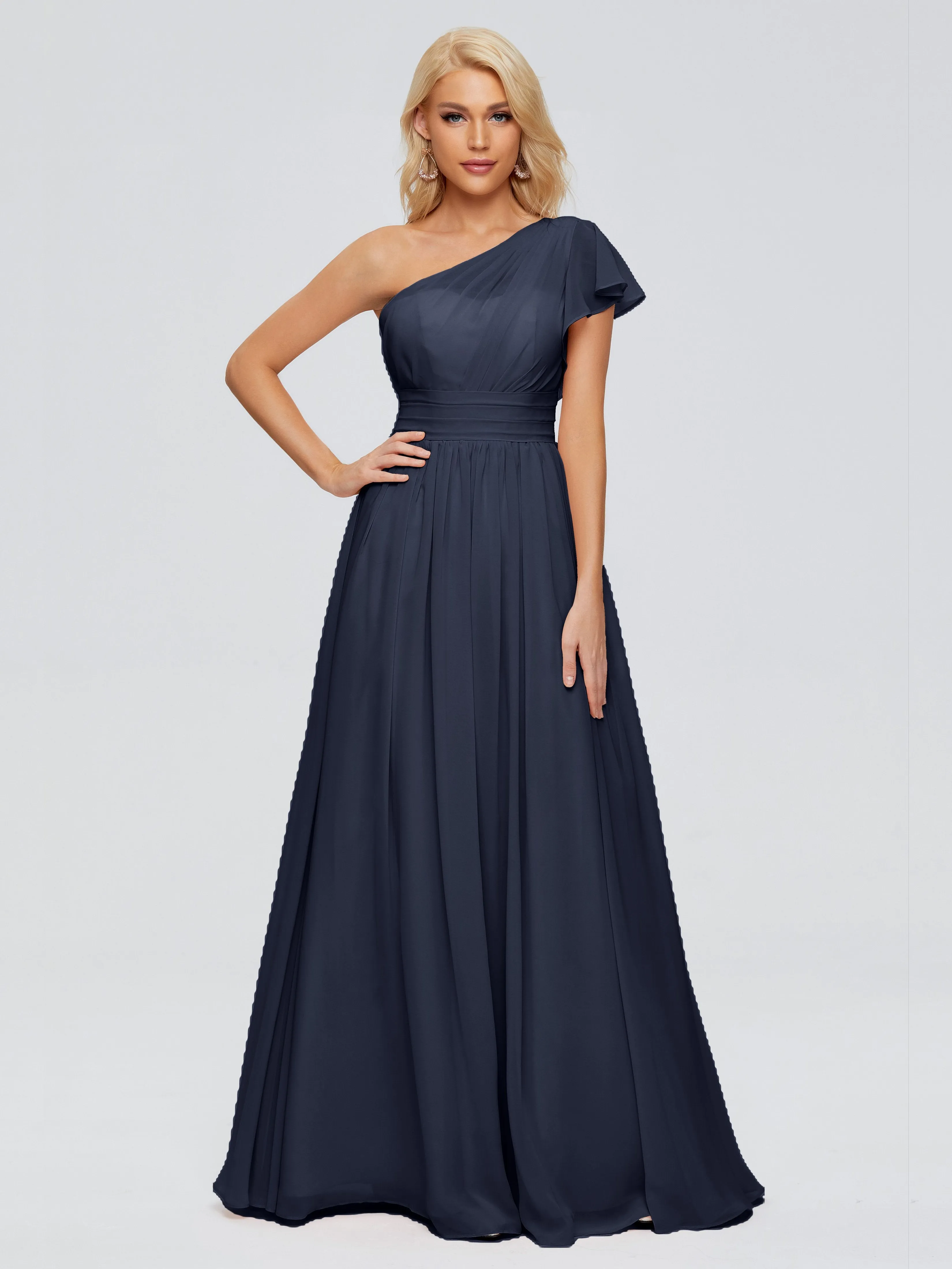 Rylee One Shoulder Chiffon Bridesmaid Dresses