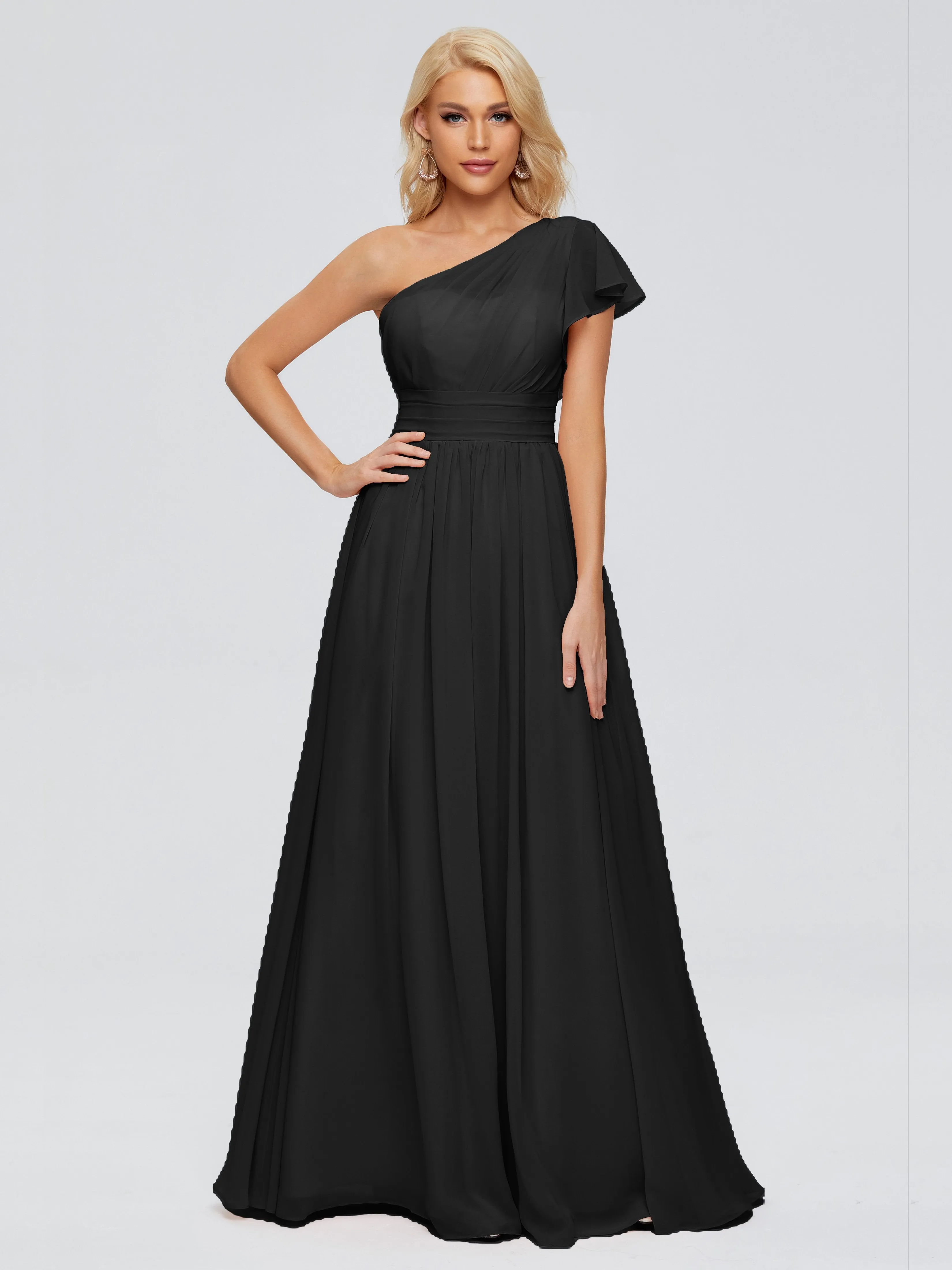Rylee One Shoulder Chiffon Bridesmaid Dresses
