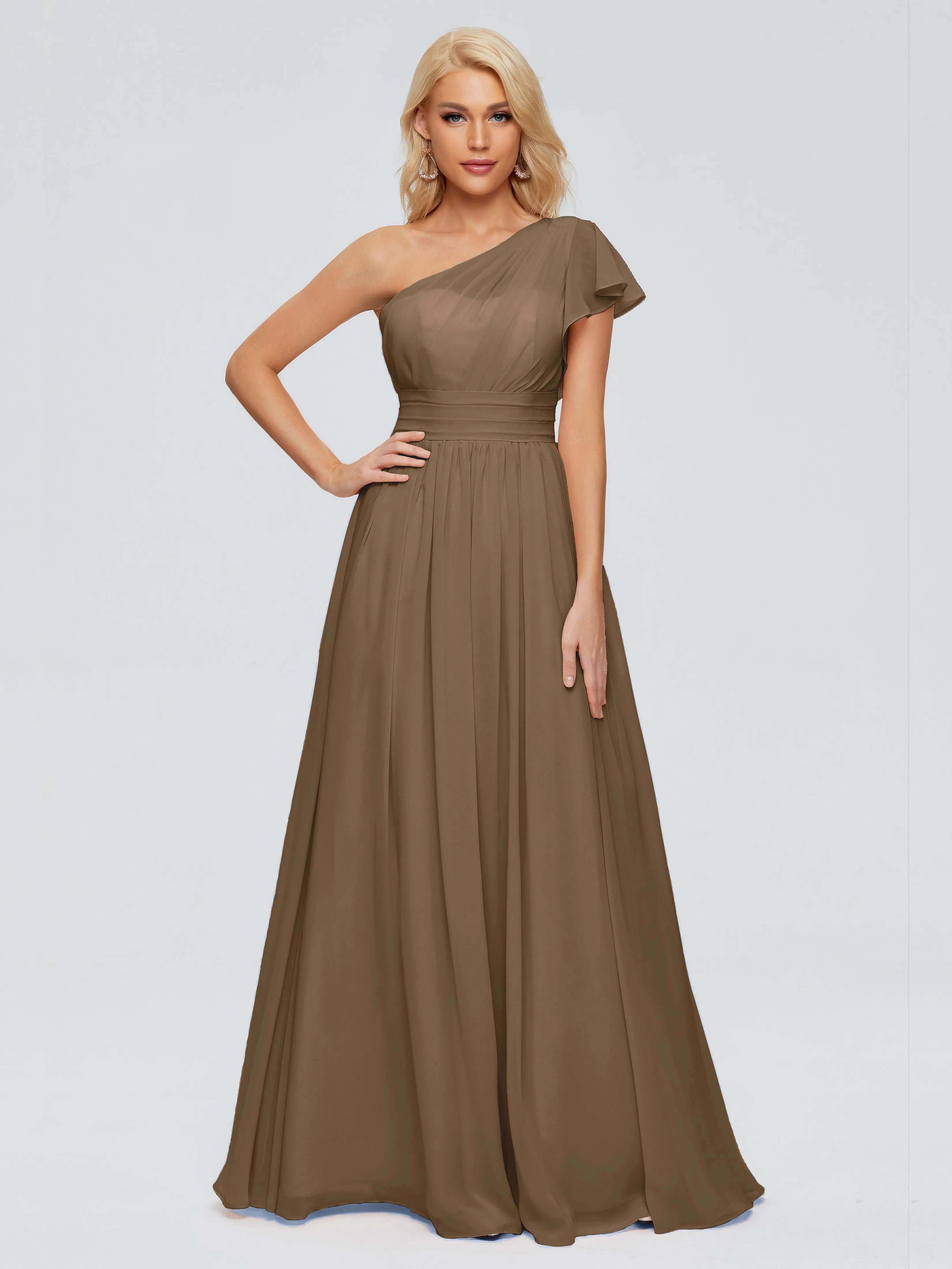 Rylee One Shoulder Chiffon Bridesmaid Dresses
