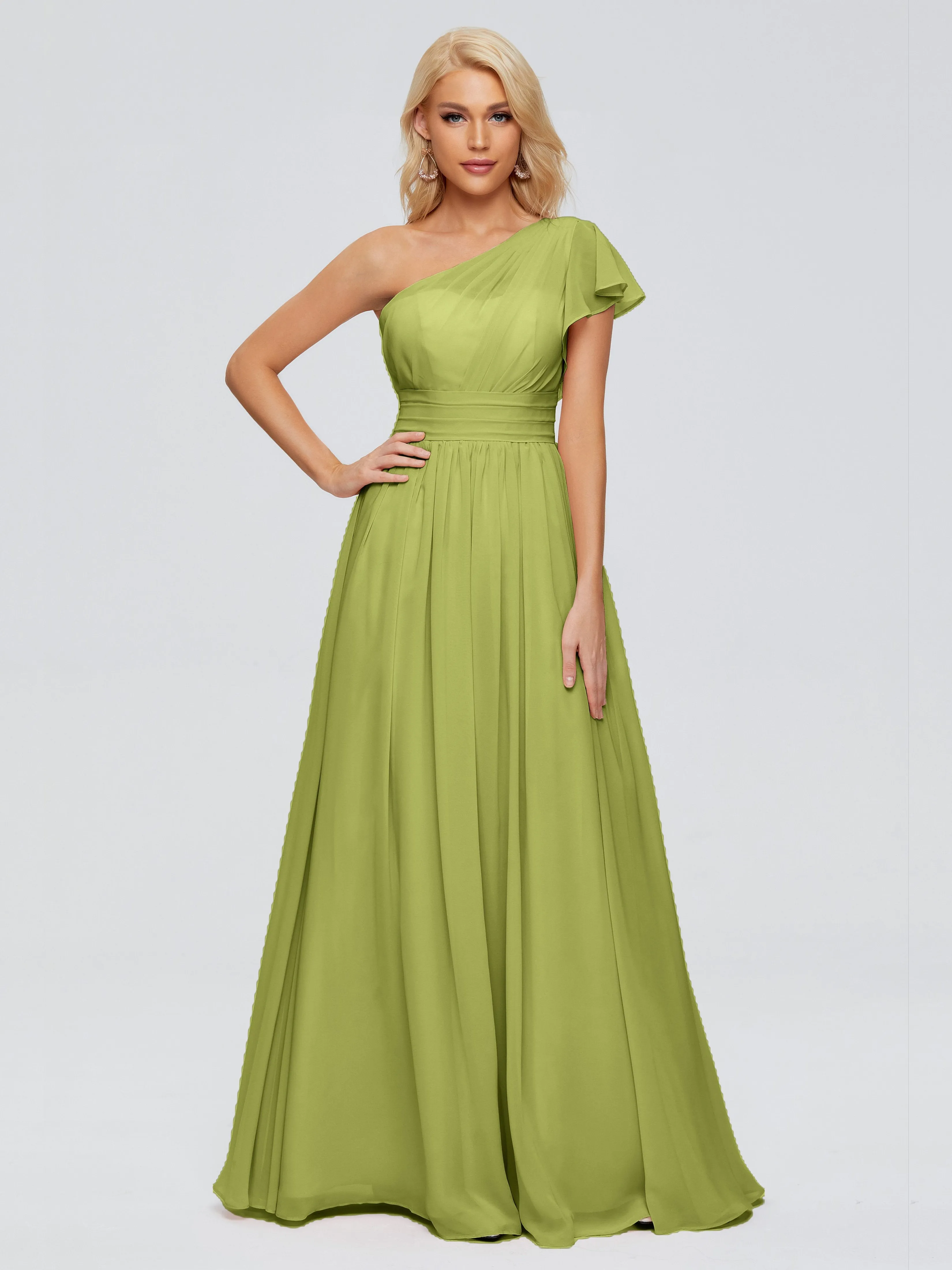 Rylee One Shoulder Chiffon Bridesmaid Dresses