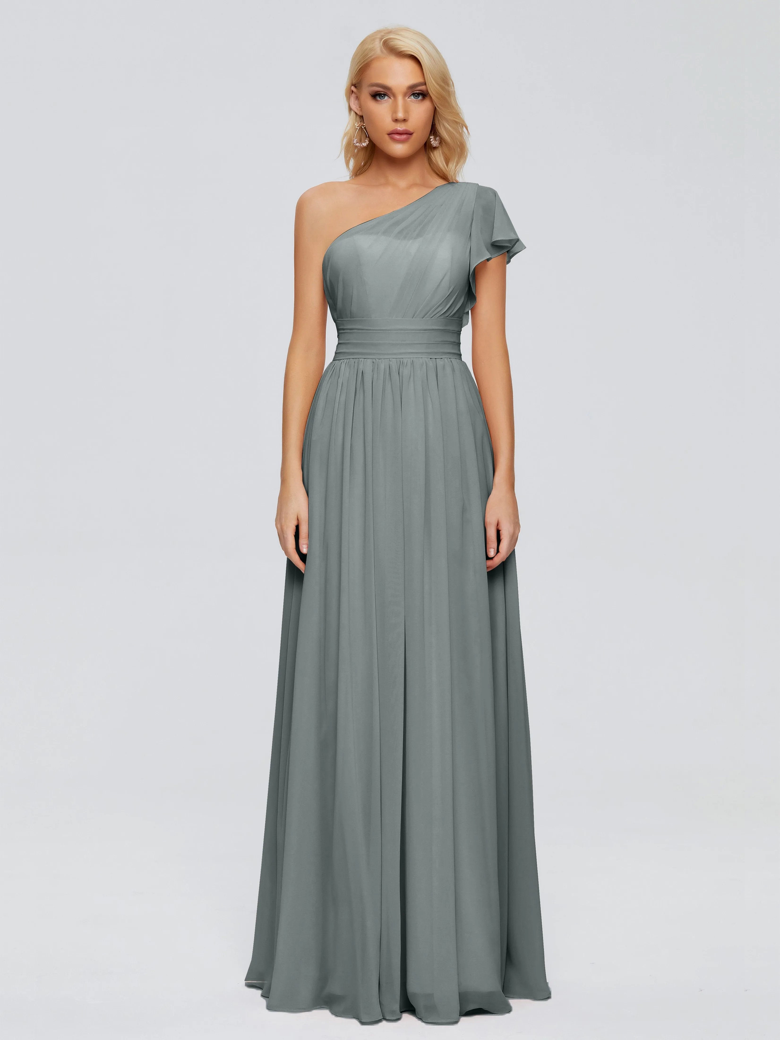 Rylee One Shoulder Chiffon Bridesmaid Dresses
