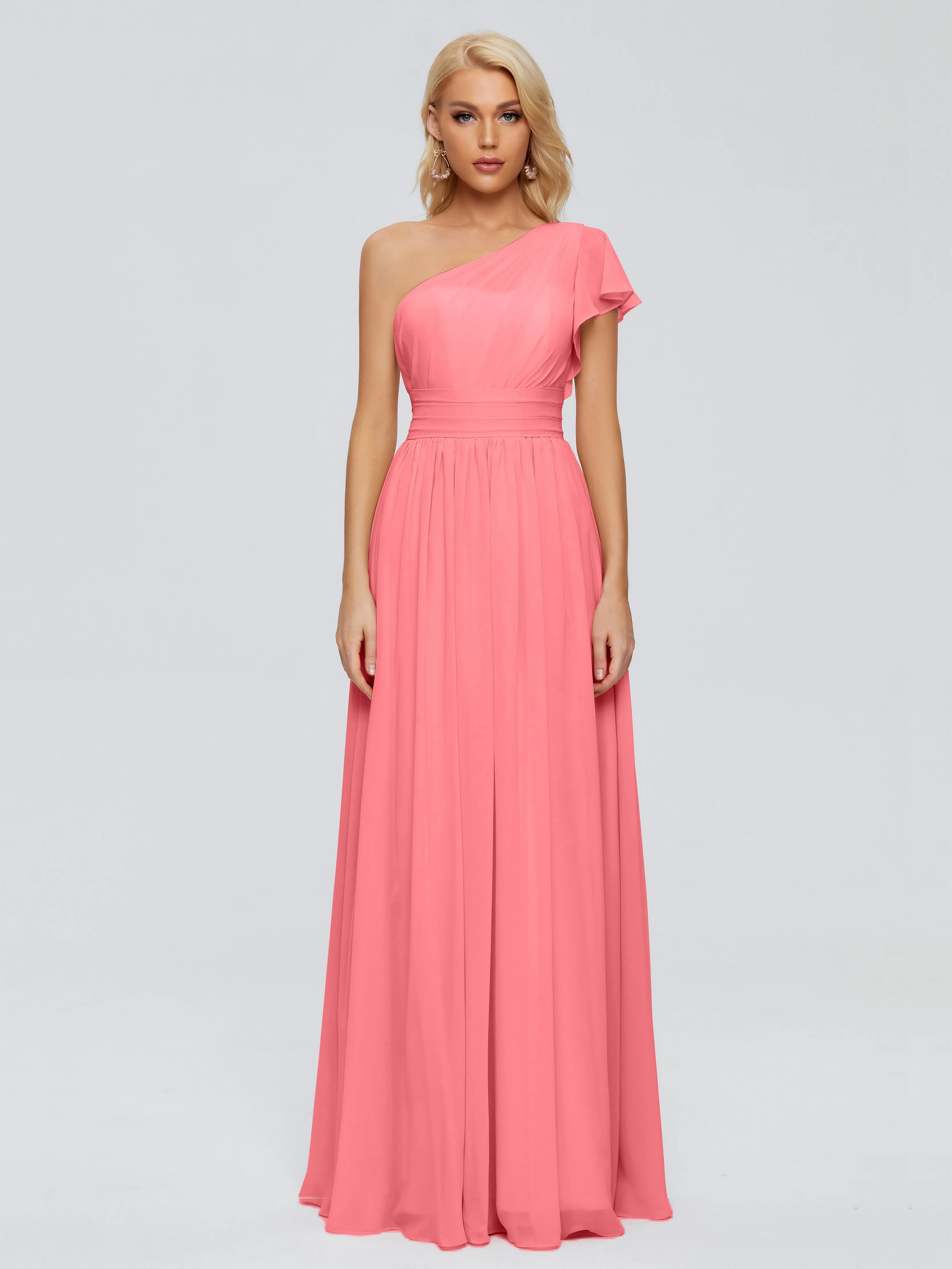 Rylee One Shoulder Chiffon Bridesmaid Dresses
