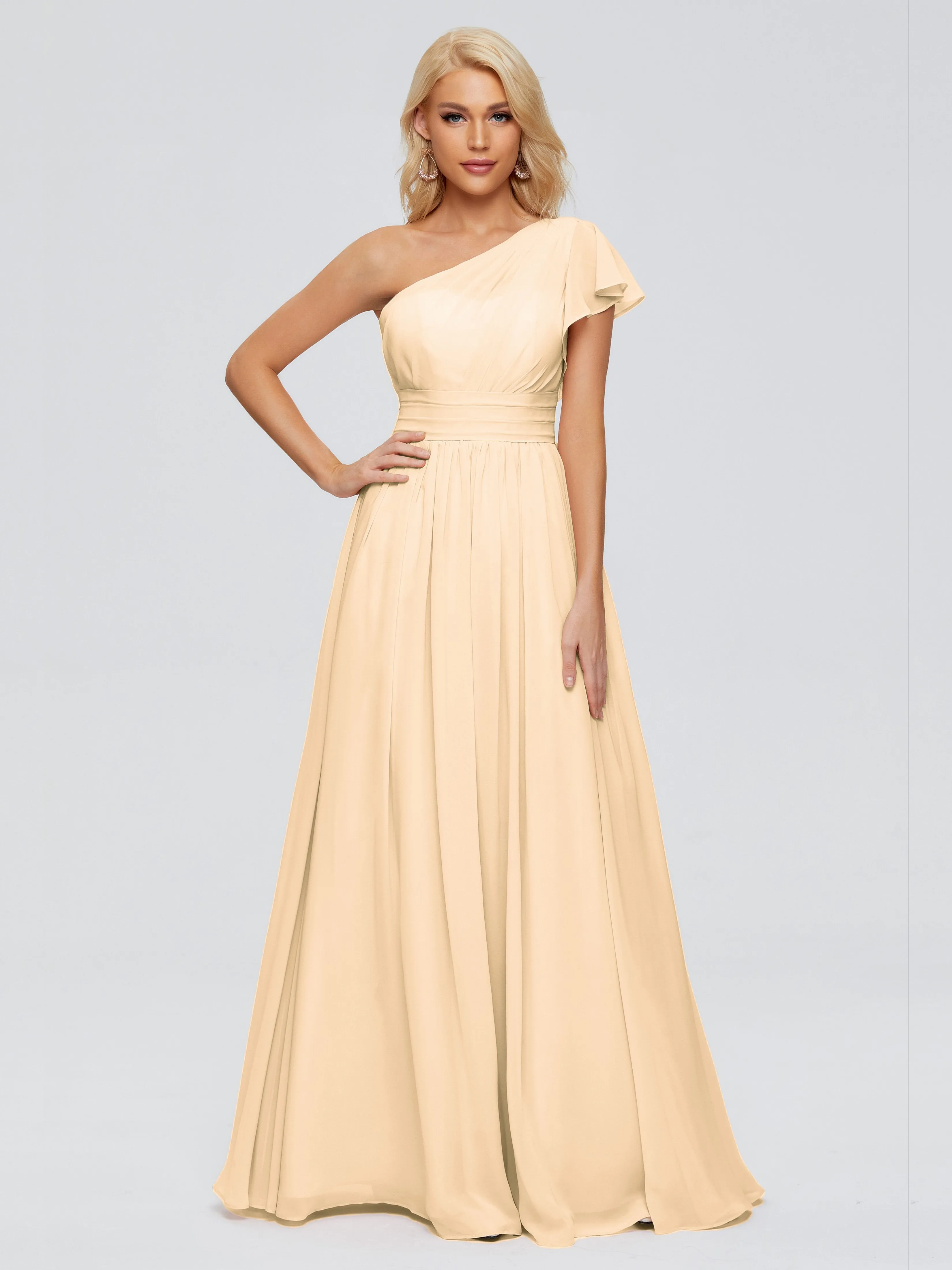 Rylee One Shoulder Chiffon Bridesmaid Dresses