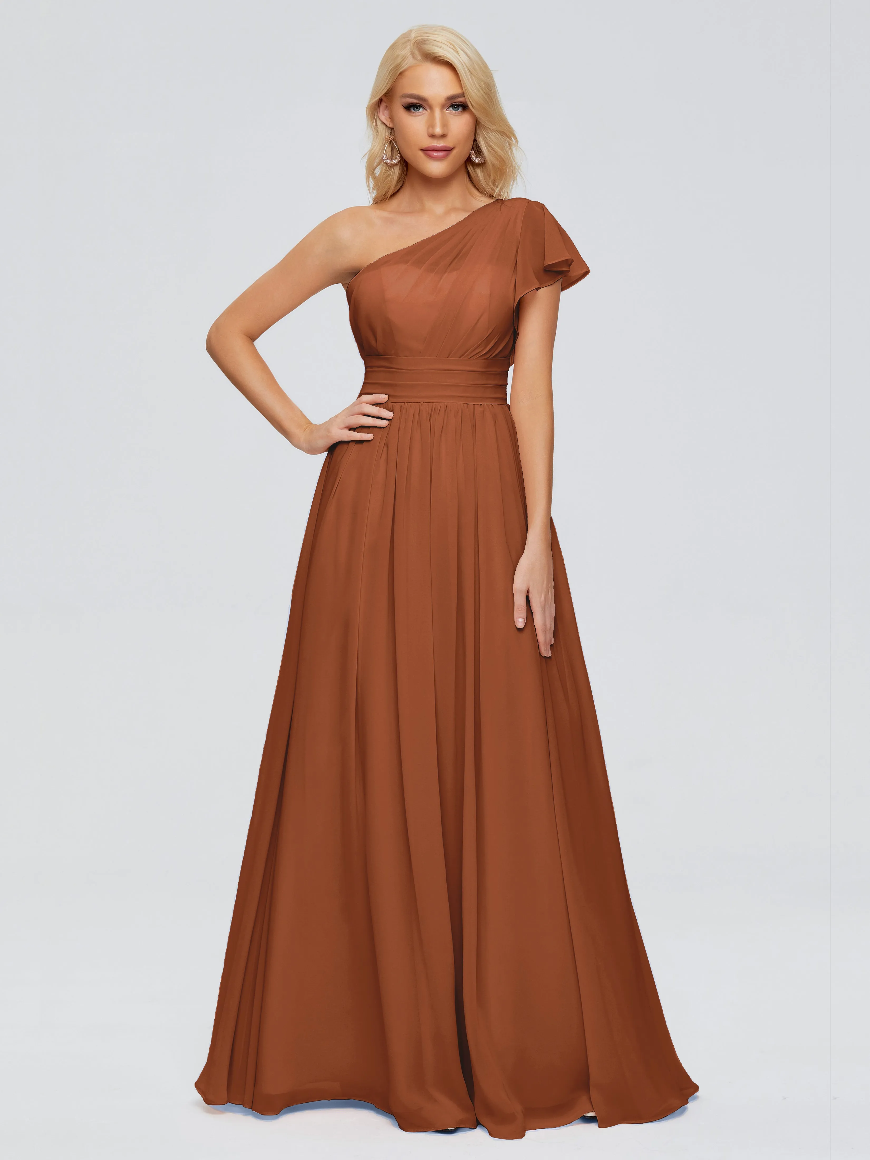 Rylee One Shoulder Chiffon Bridesmaid Dresses