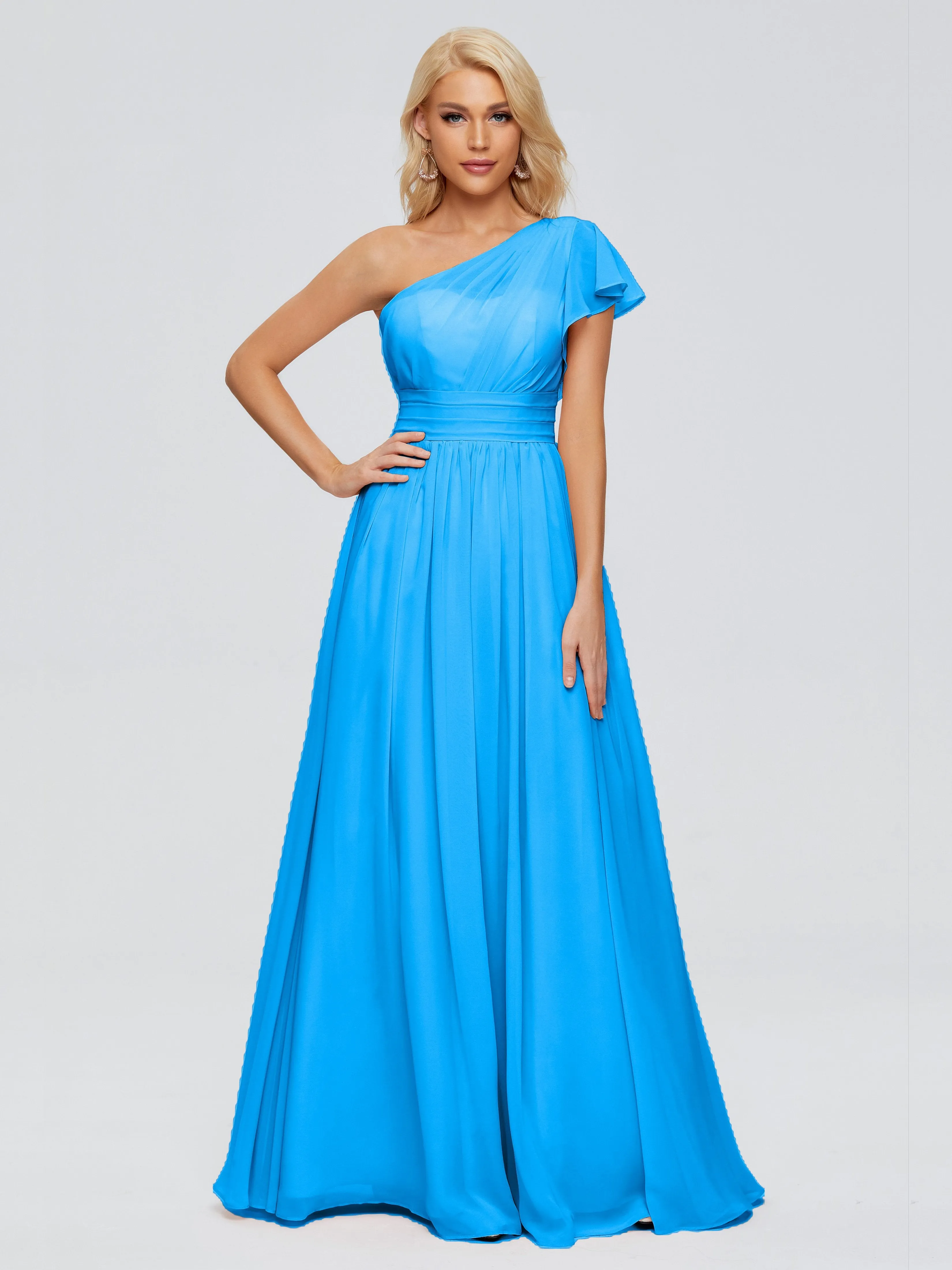 Rylee One Shoulder Chiffon Bridesmaid Dresses