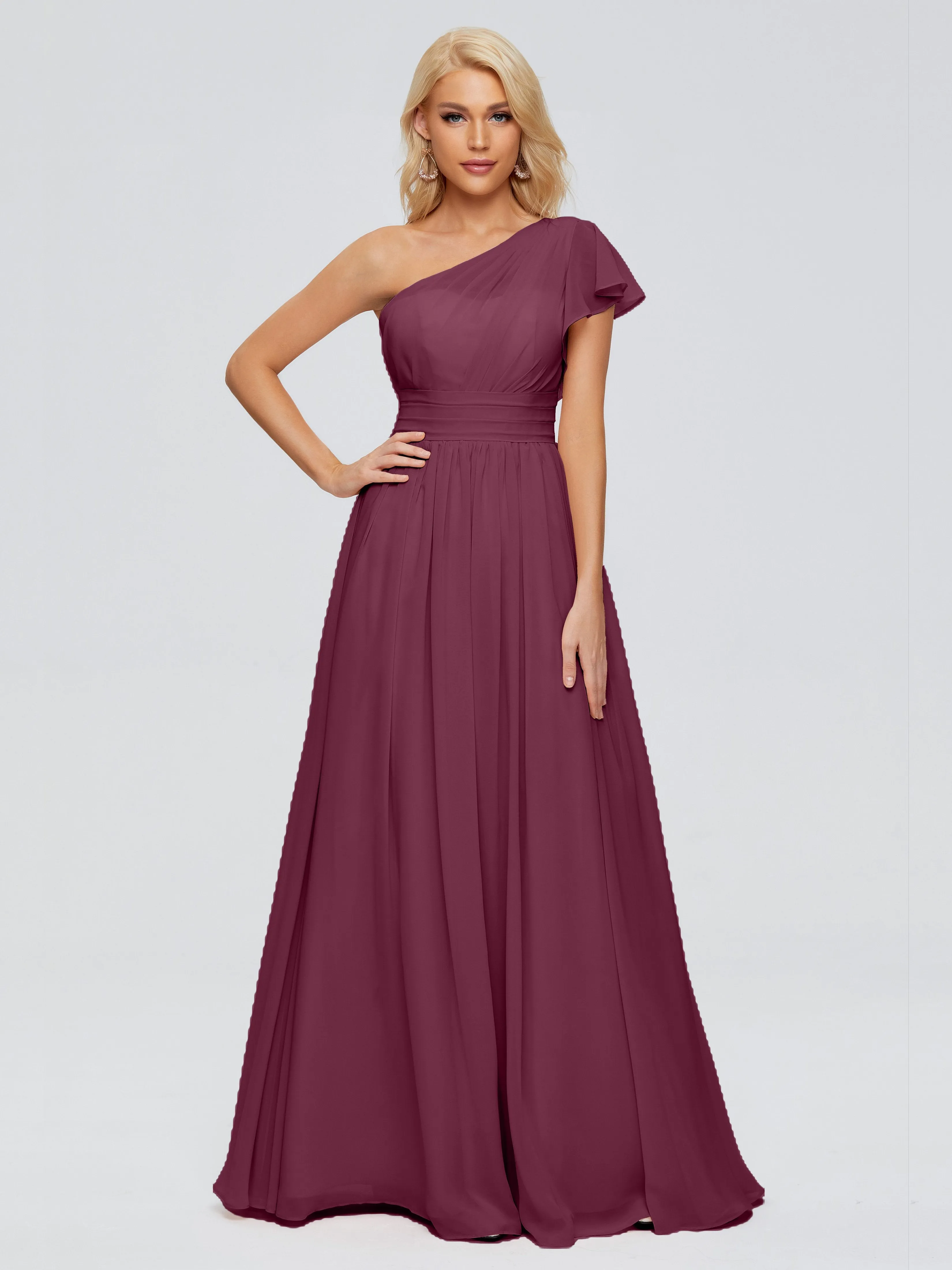 Rylee One Shoulder Chiffon Bridesmaid Dresses