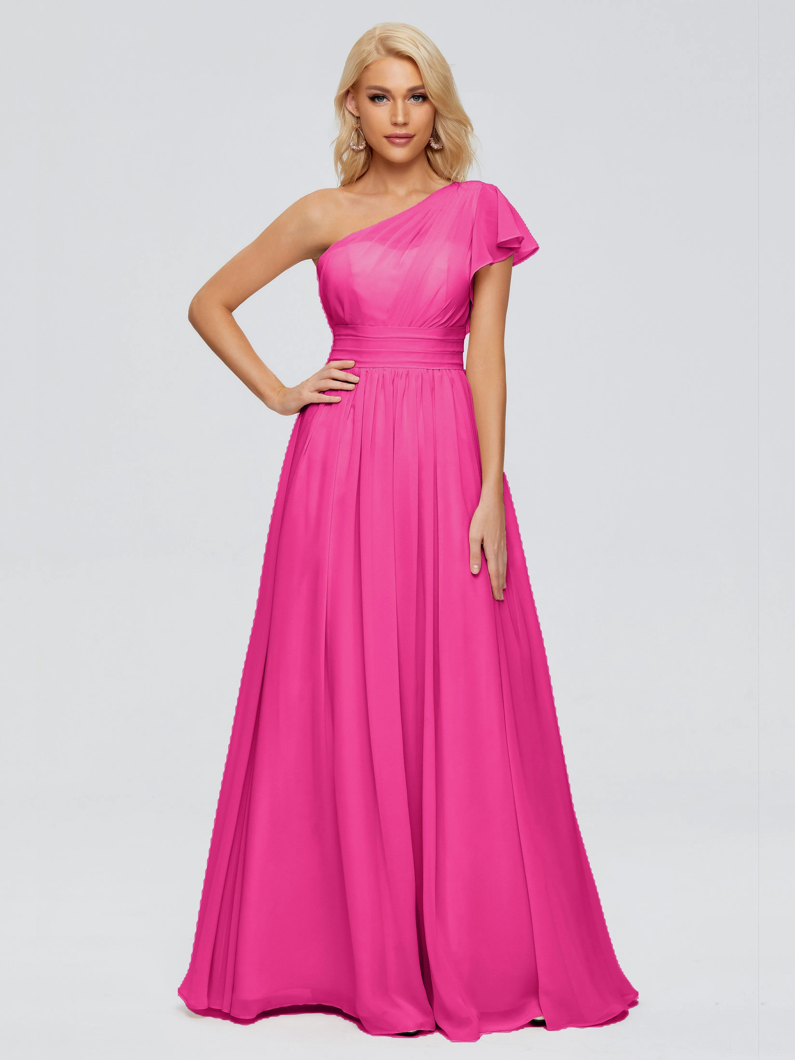 Rylee One Shoulder Chiffon Bridesmaid Dresses