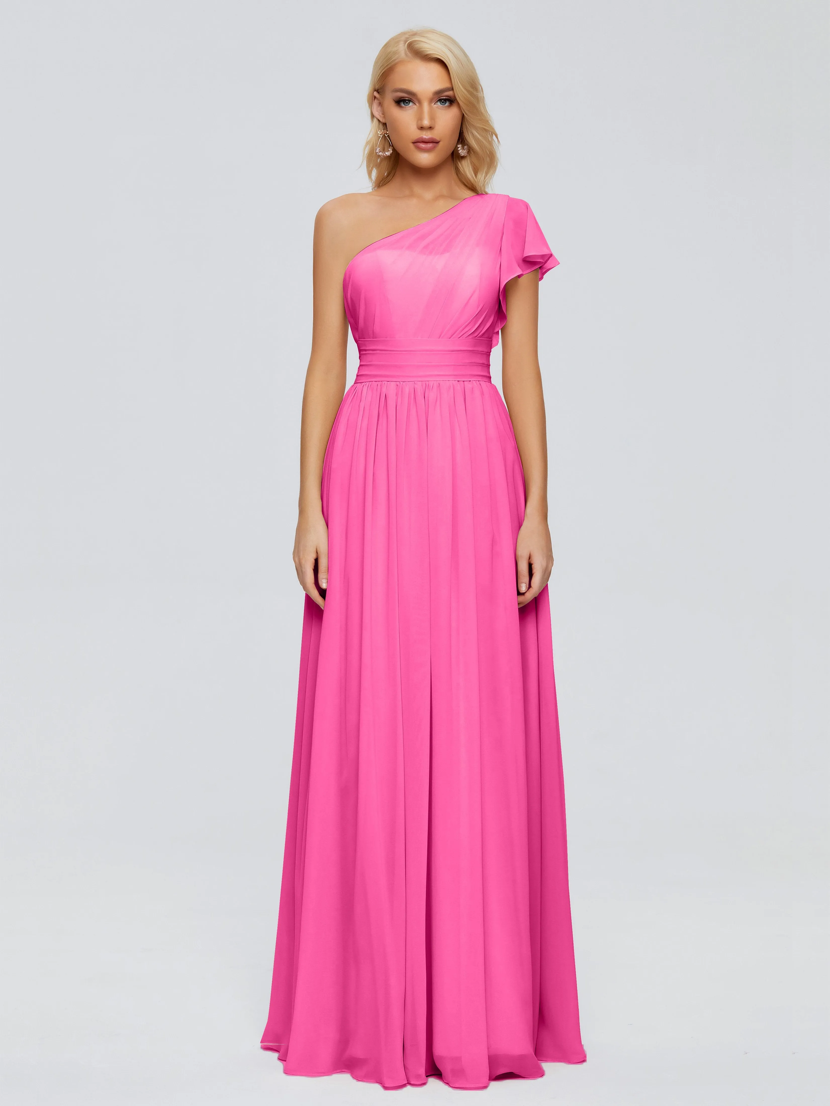 Rylee One Shoulder Chiffon Bridesmaid Dresses