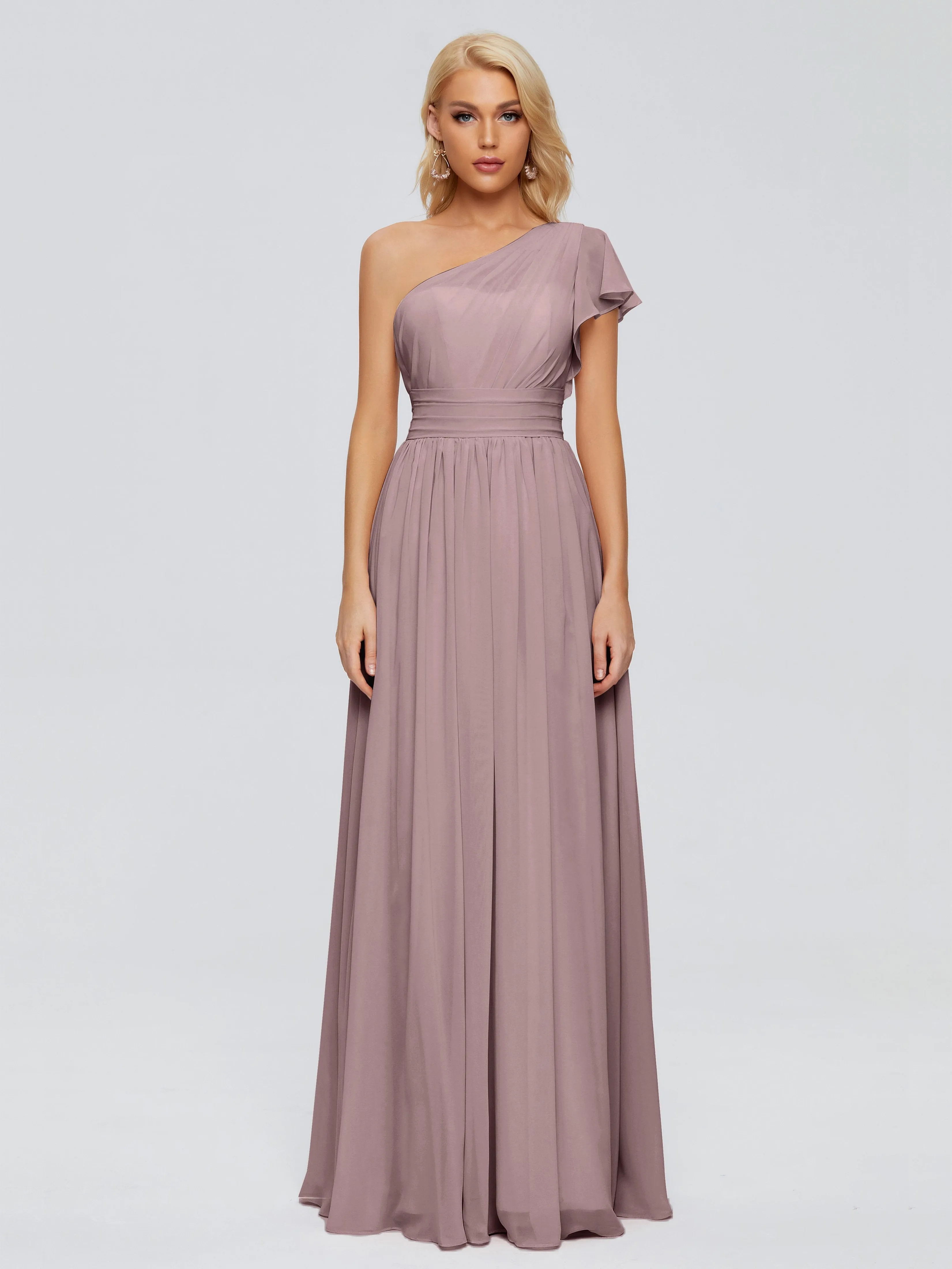 Rylee One Shoulder Chiffon Bridesmaid Dresses