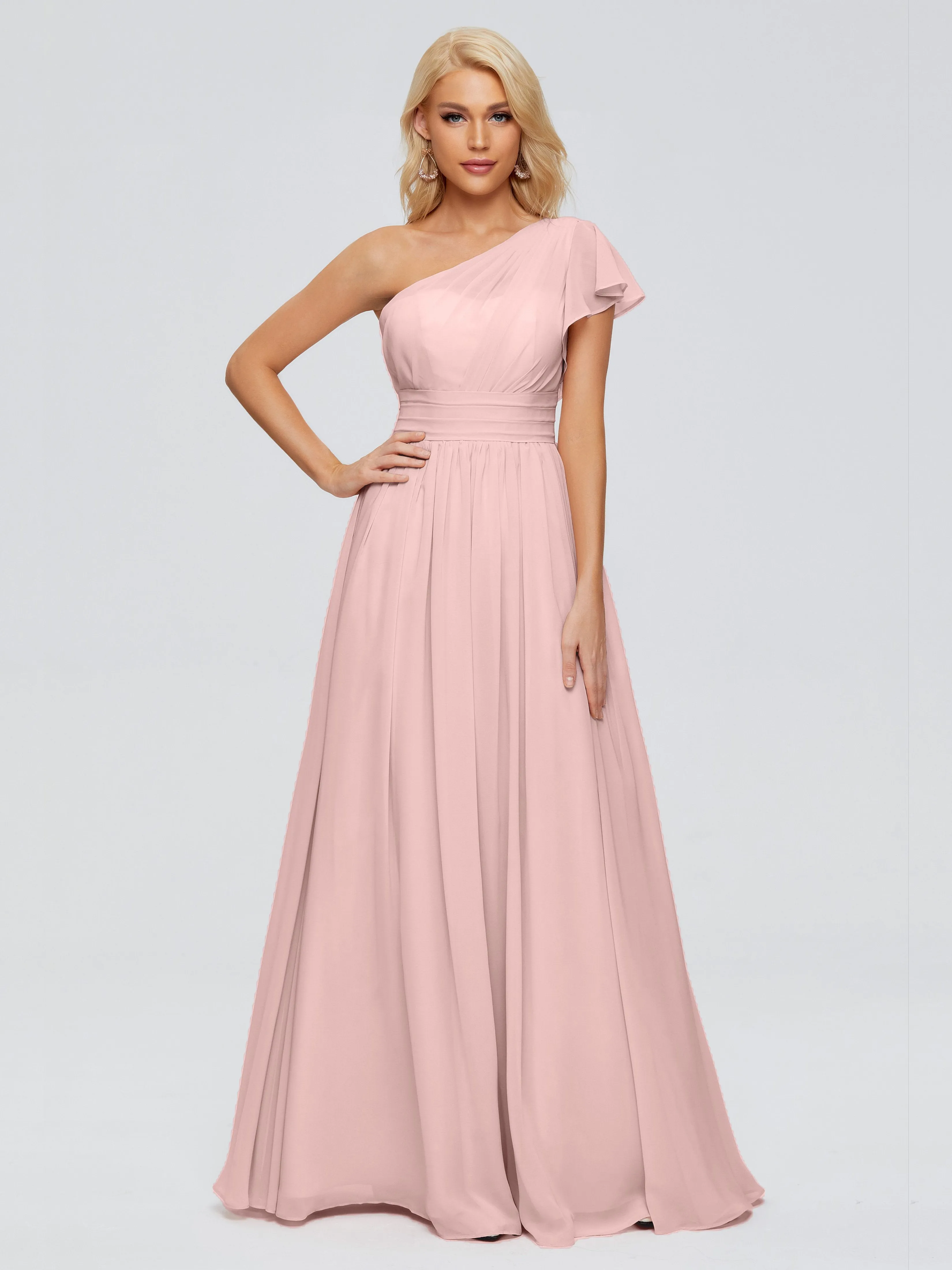 Rylee One Shoulder Chiffon Bridesmaid Dresses