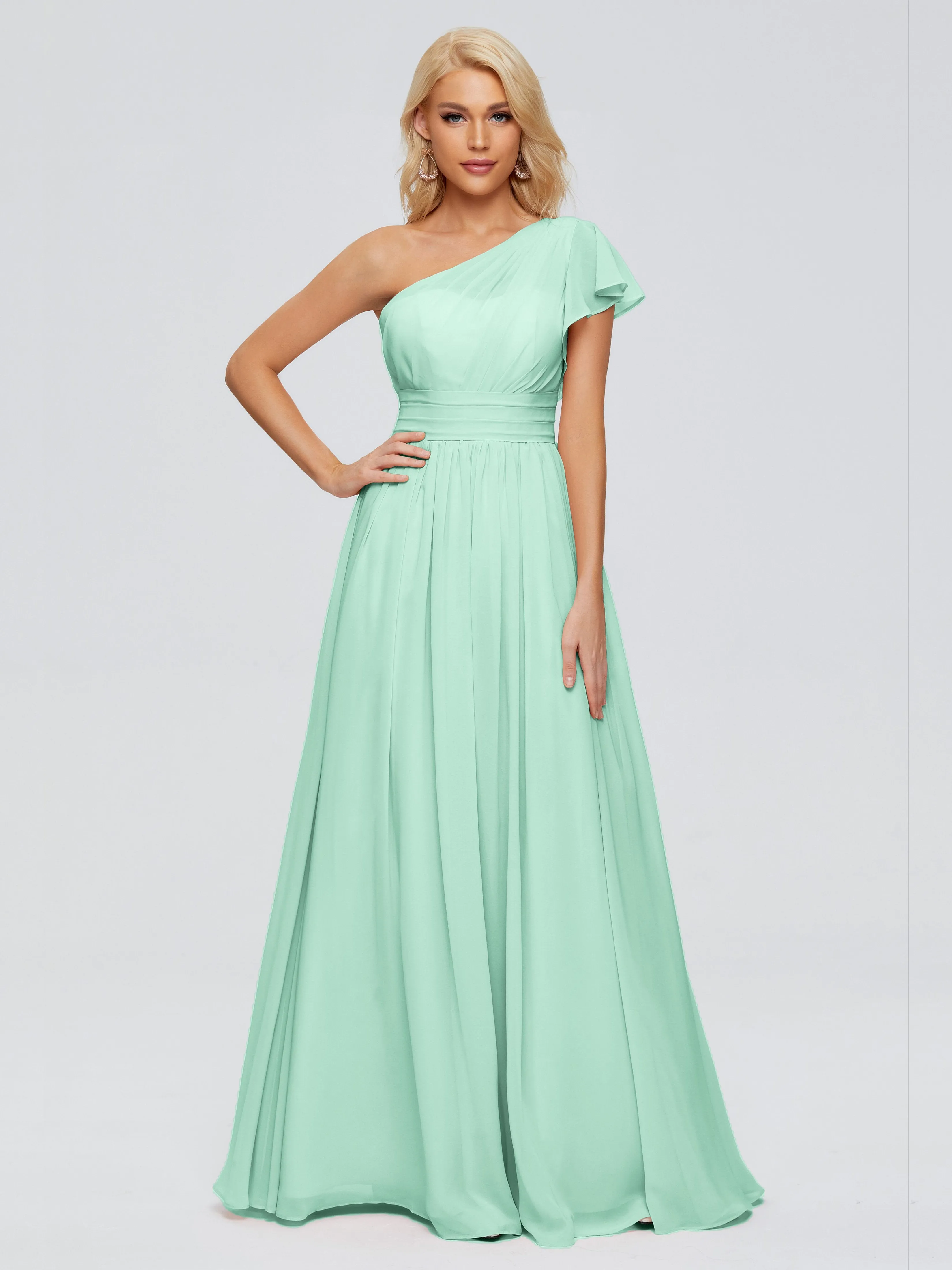 Rylee One Shoulder Chiffon Bridesmaid Dresses