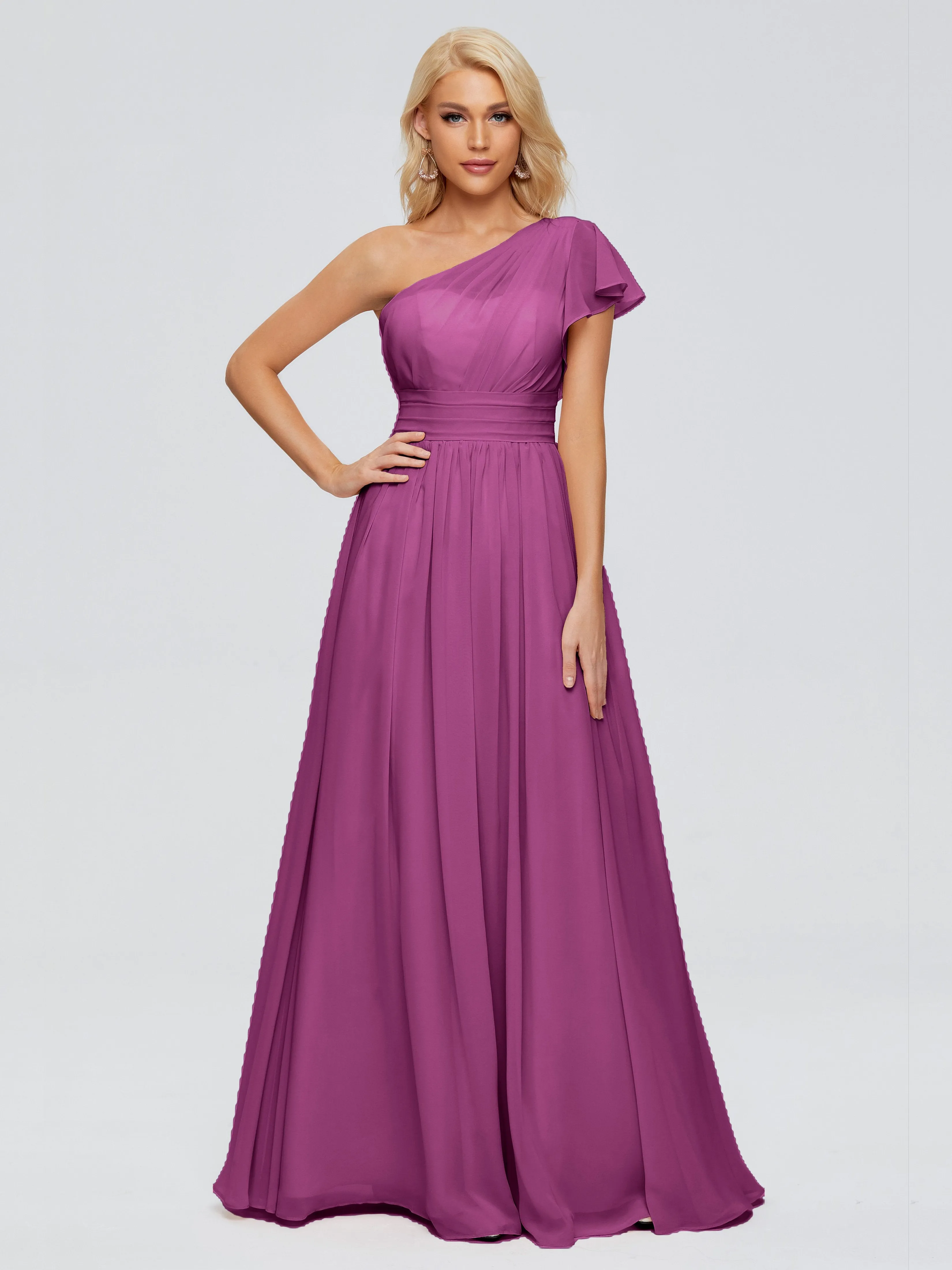 Rylee One Shoulder Chiffon Bridesmaid Dresses