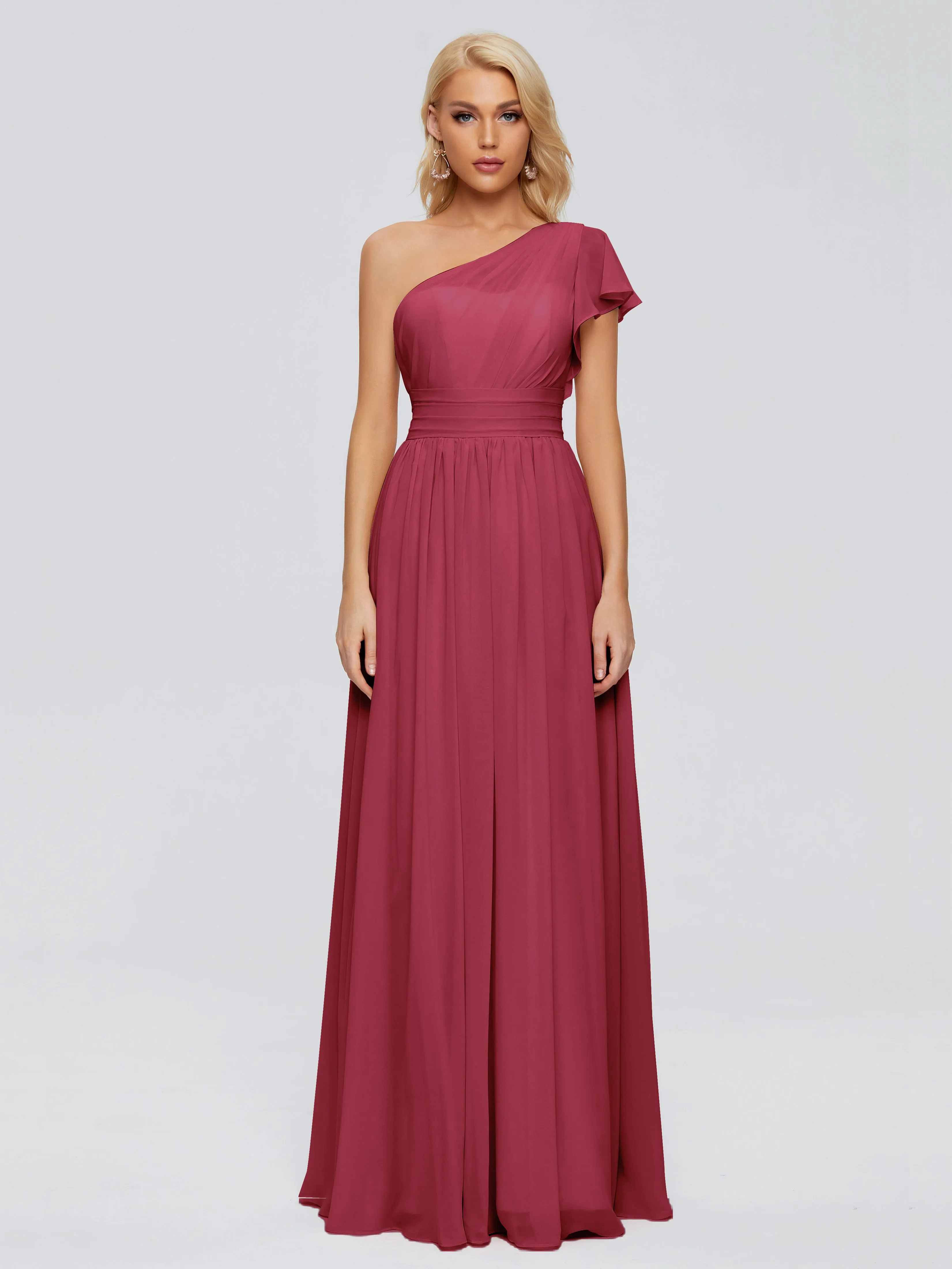 Rylee One Shoulder Chiffon Bridesmaid Dresses