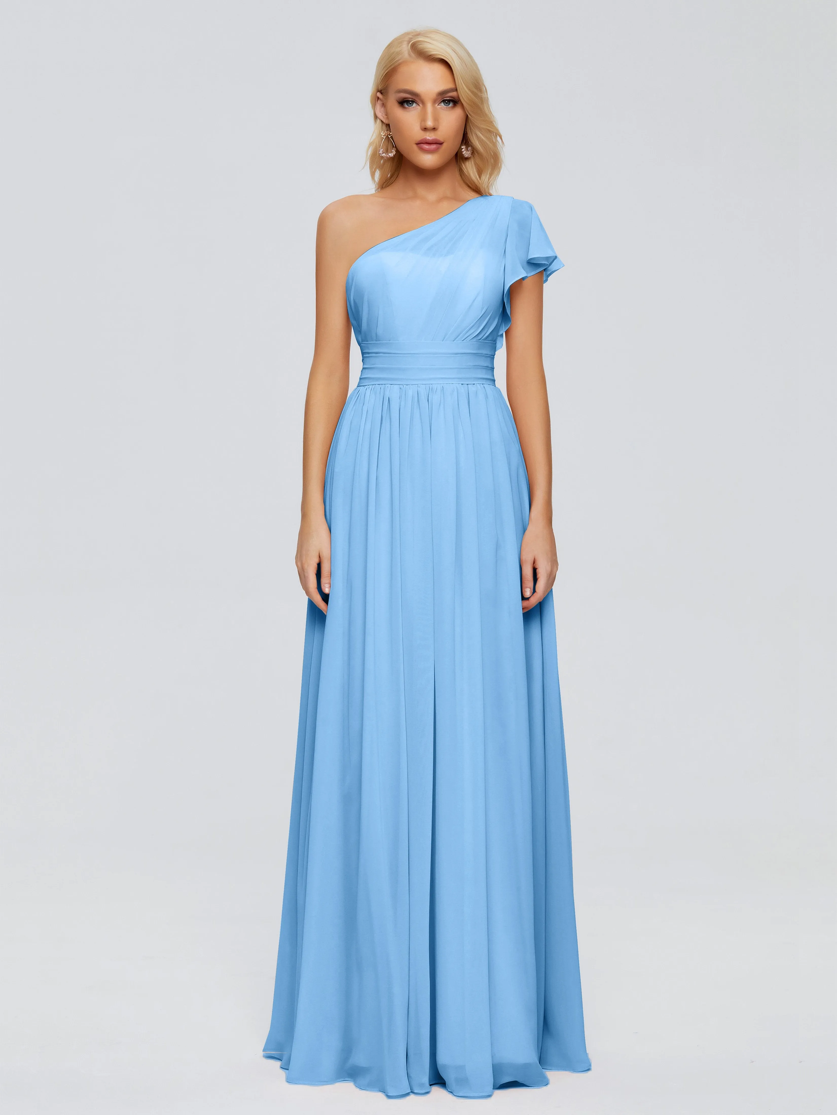 Rylee One Shoulder Chiffon Bridesmaid Dresses