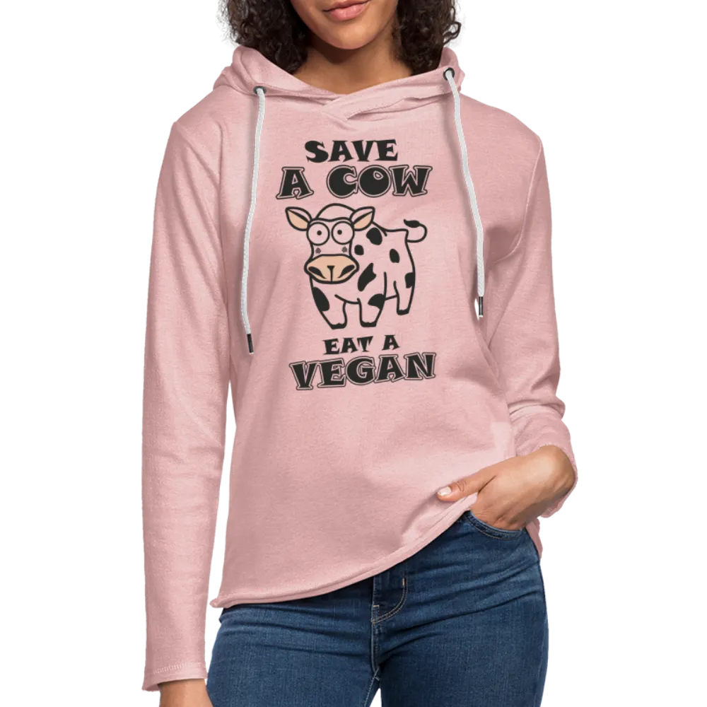 Save A Cow Eat A Vegan Lightweight Terry Hoodie