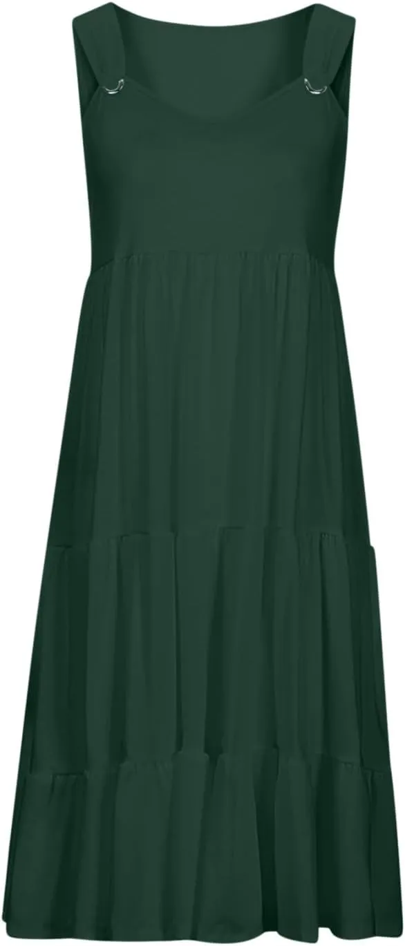 Summer Dresses for Women Vacation 2024 Trendy Beach Sleeveless Sundresses Loose Fit Casual Summer Camisole Dress