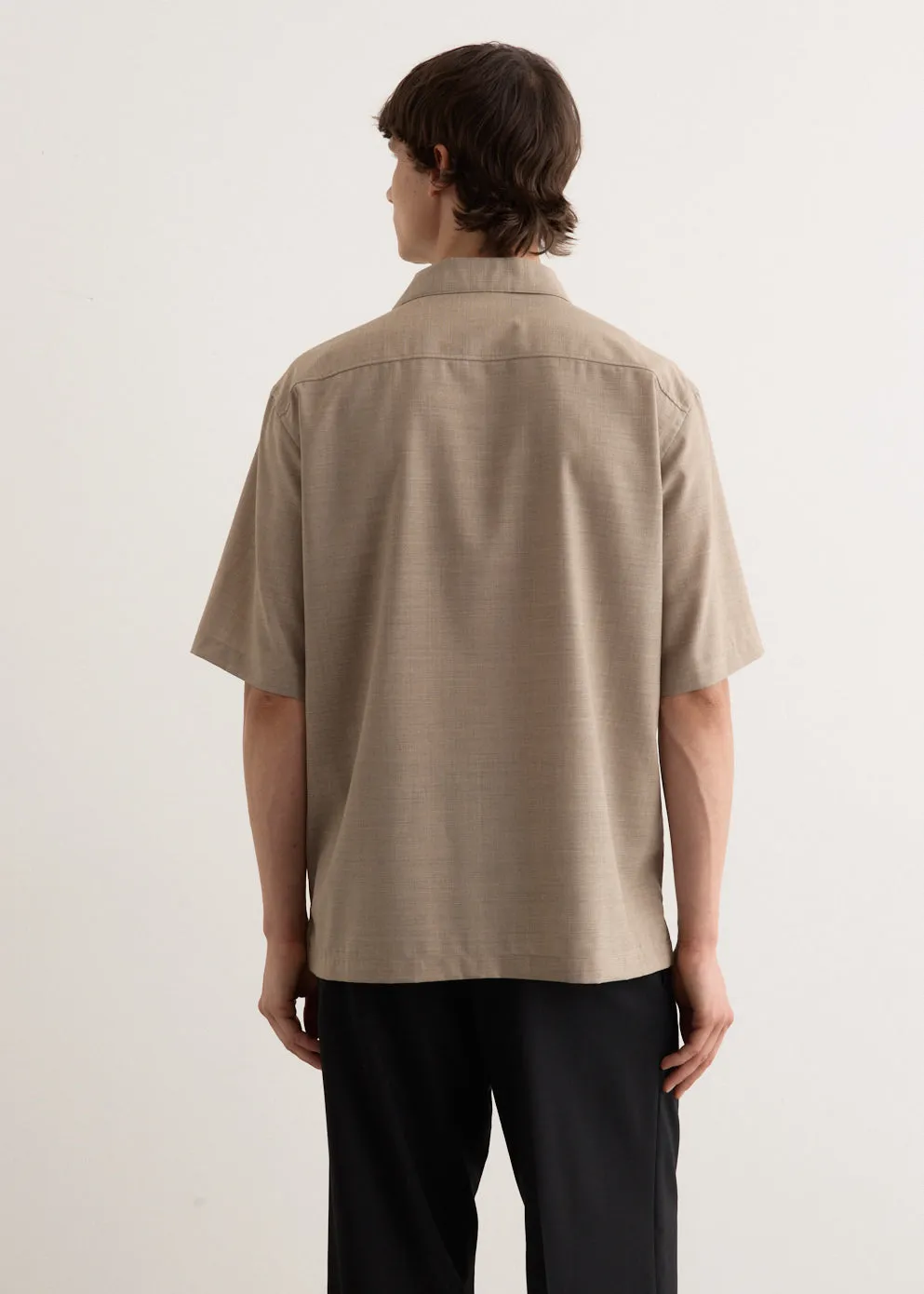 Super Fine Tropical Wool Open Collar Shirt