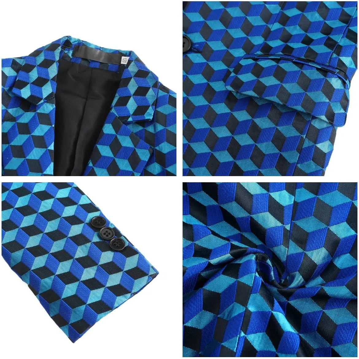 SWOTGdoby Boys Suits 2 Piece Check Plaid Suit Set Formal Dress Blazer Pants Slim Fit Tuxedo Suits for Boy